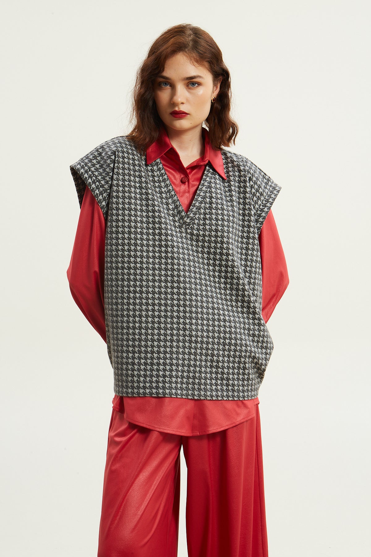 Leslie pied de poule grey vest