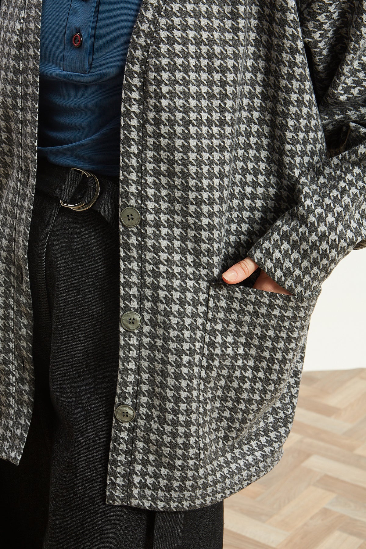 Leslie pied de poule grey cardigan