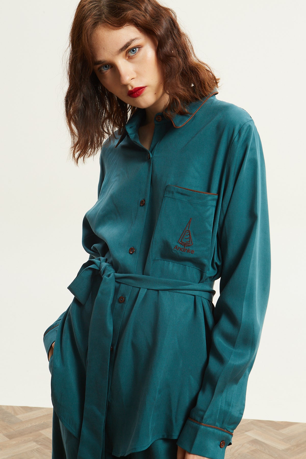 Yuna lyocell emerald shirt