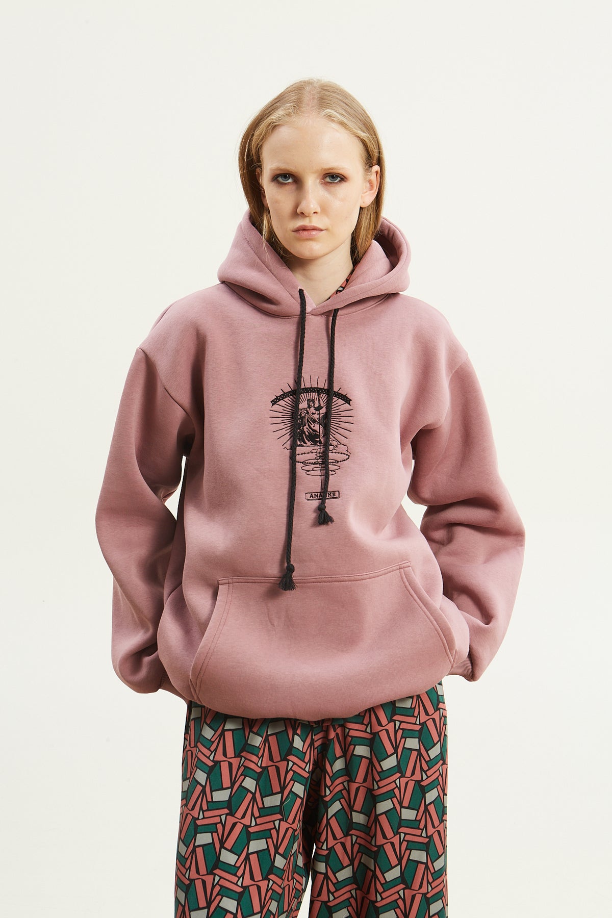Ananke goddess dusty pink hoodie
