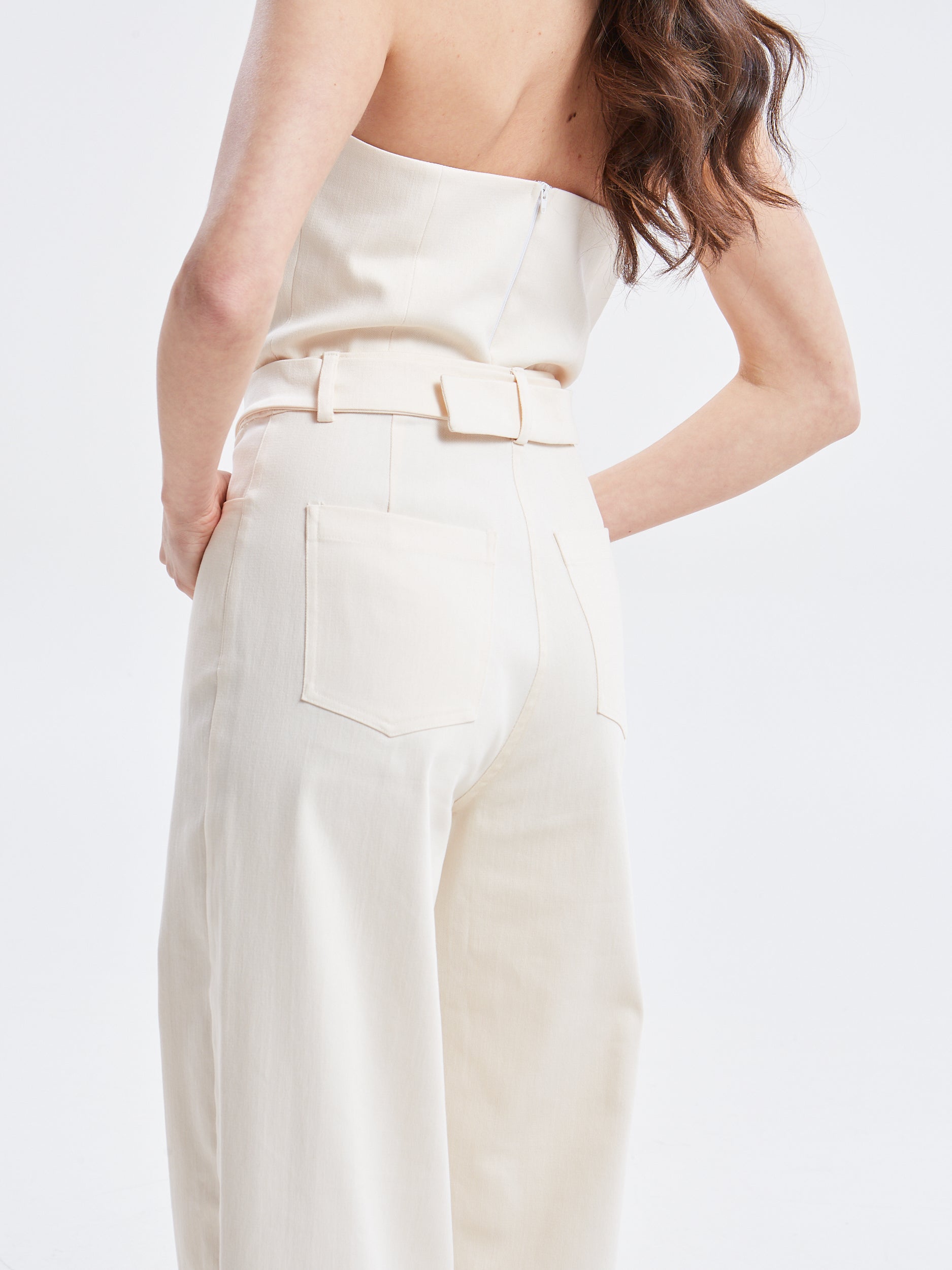 Nayra denim ecru corset top