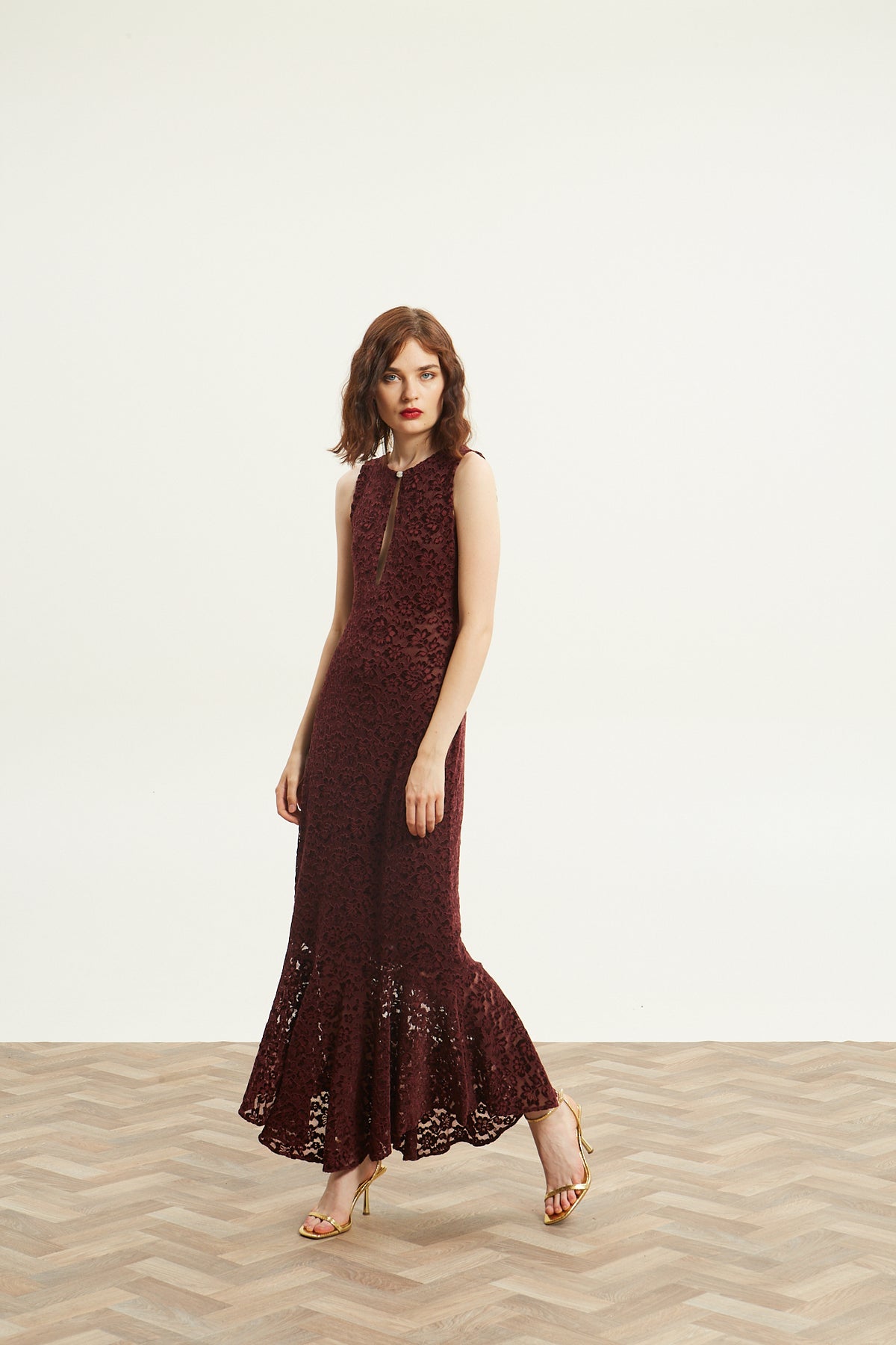 Davina lace bordeaux dress