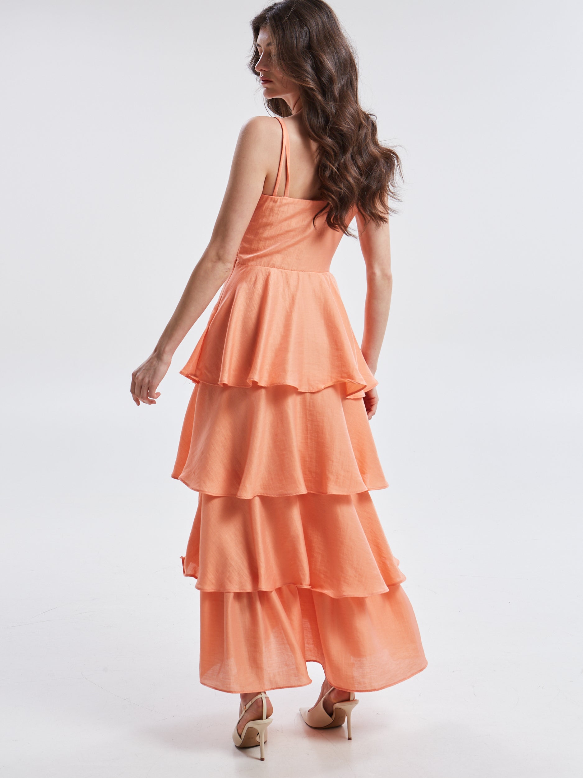 Esmee ruffle orange dress