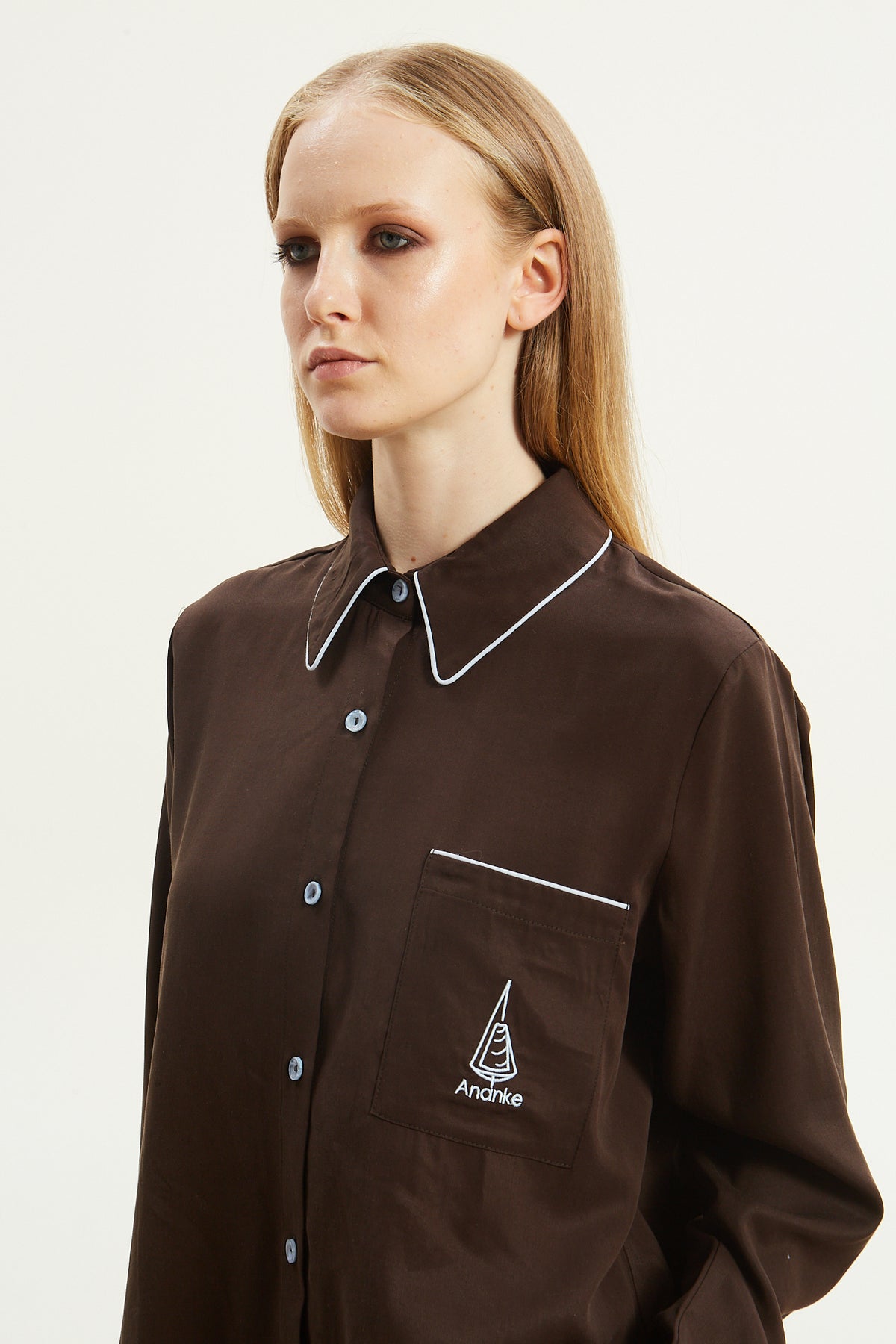 Yuna lyocell brown shirt