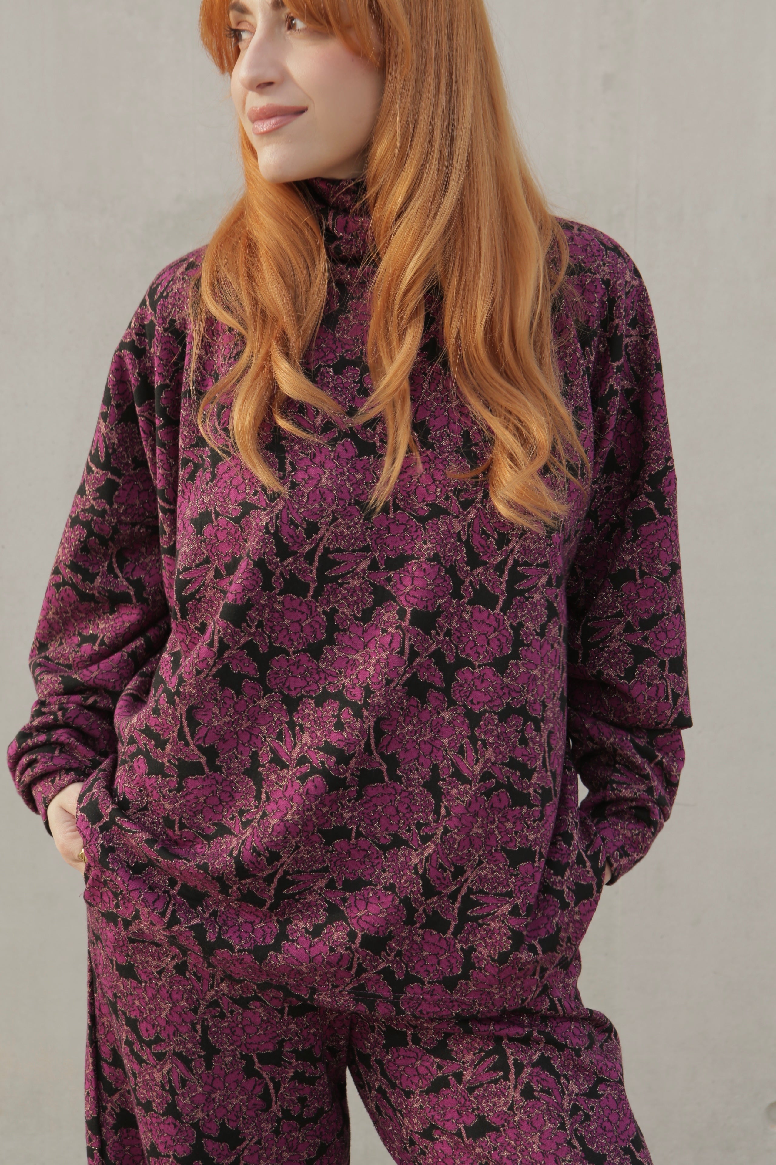 Maeve floral purple sweater