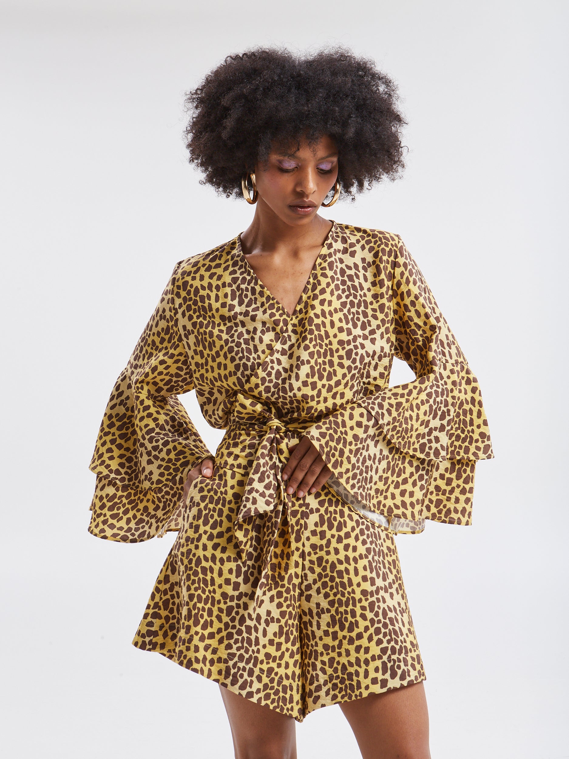 Leslie rayon leopard top