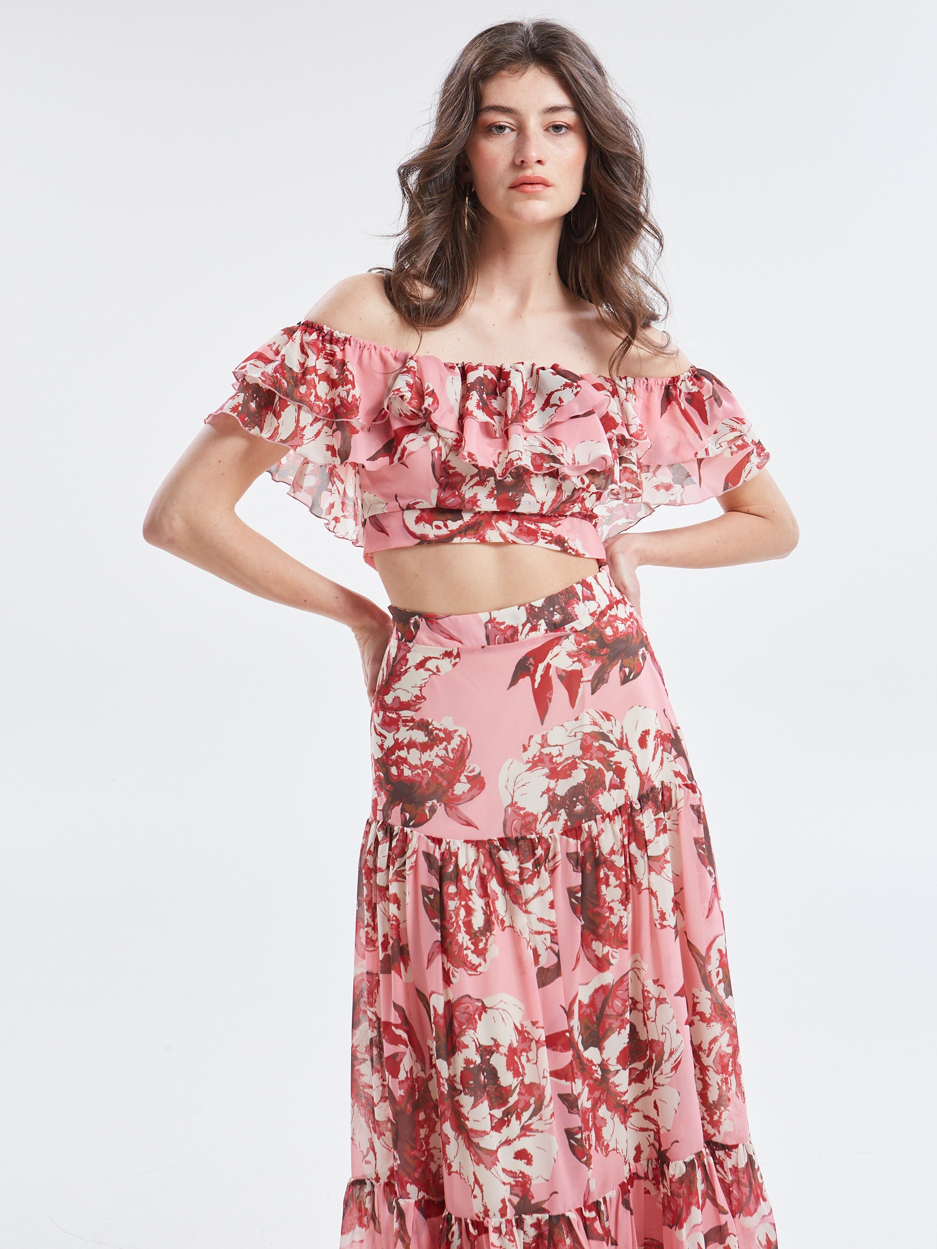 Oriane floral ruffle top