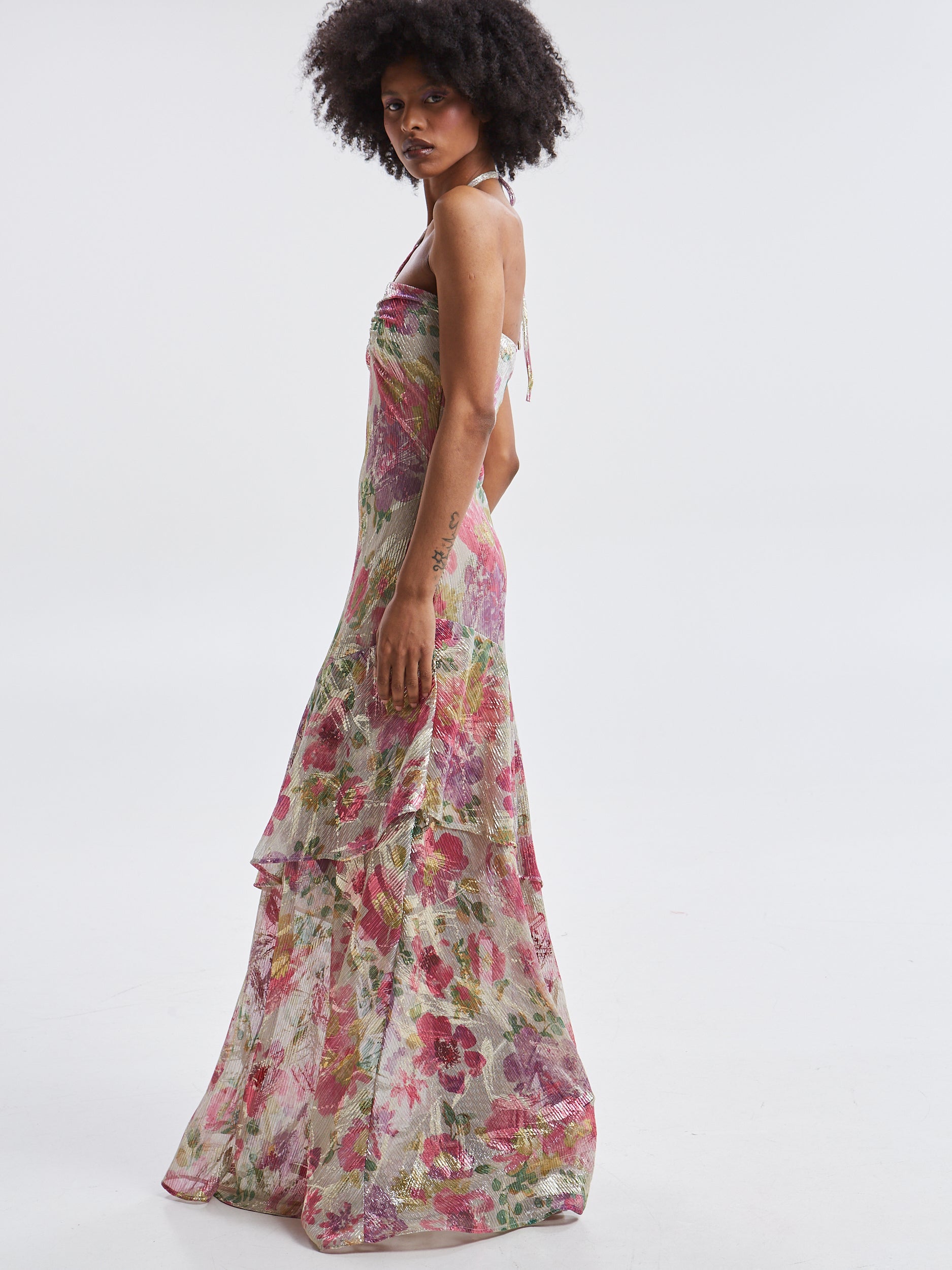 Amaris ruffle floral dress