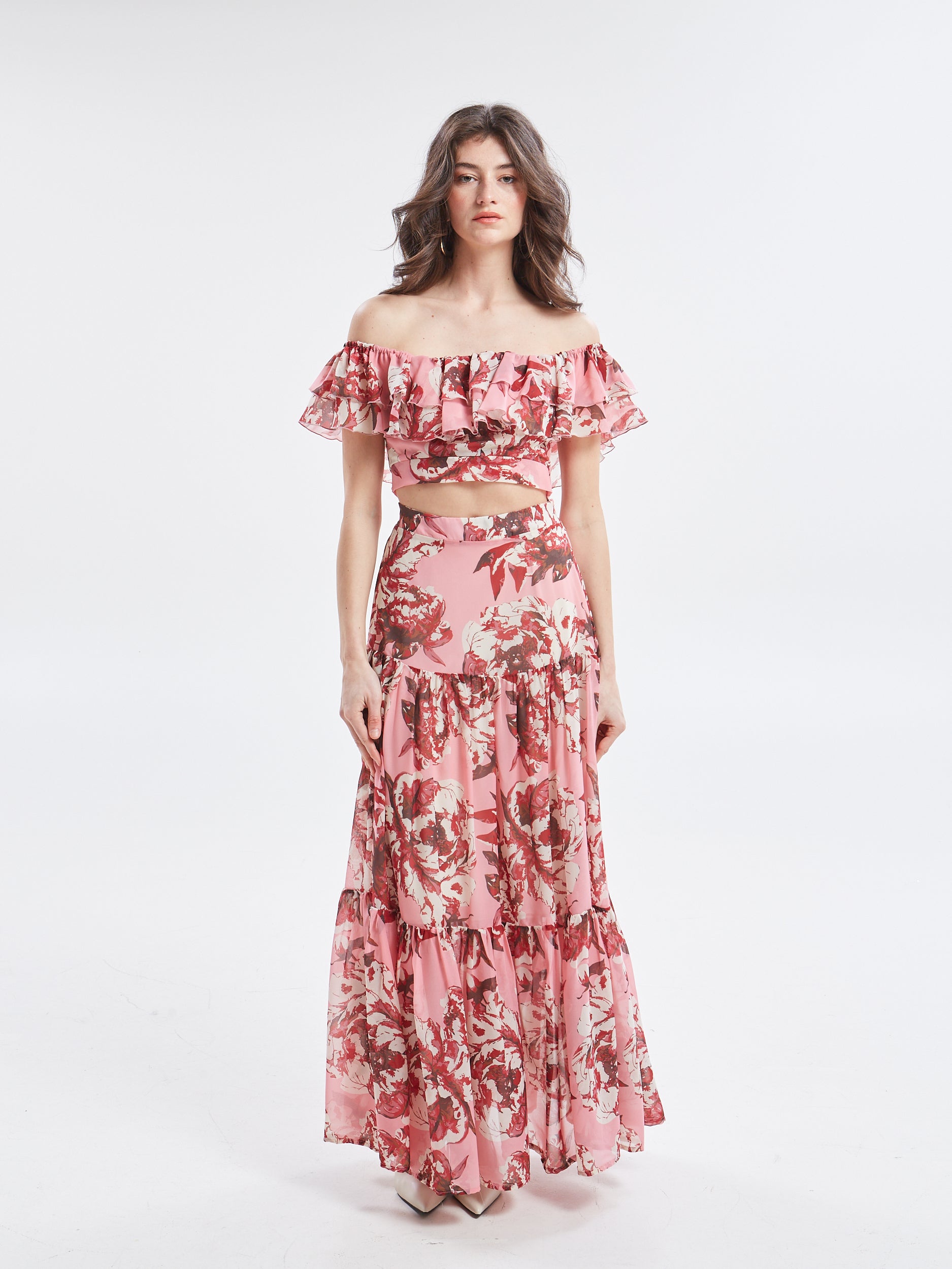 Oriane floral ruffle top
