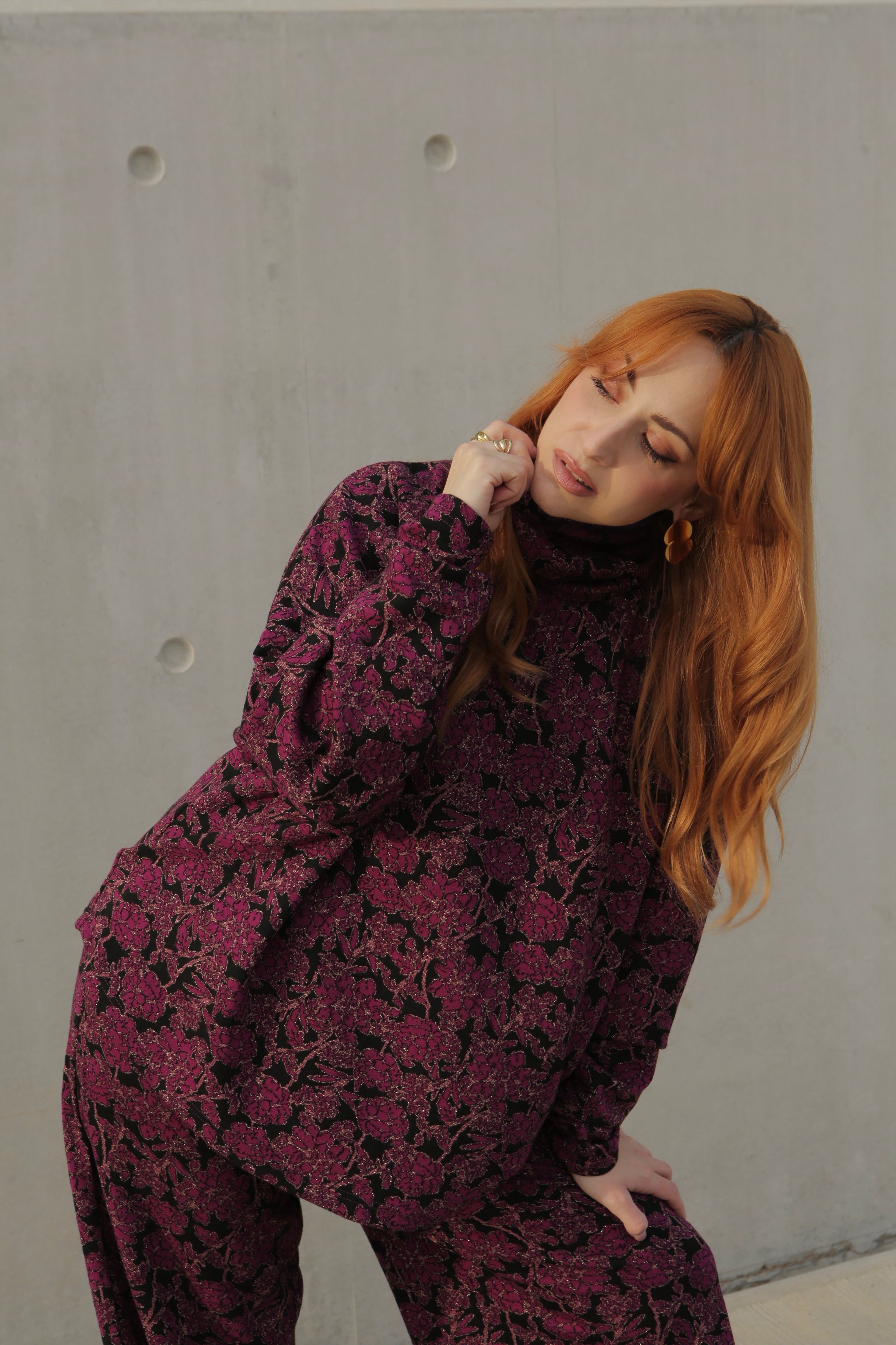 Maeve floral purple sweater