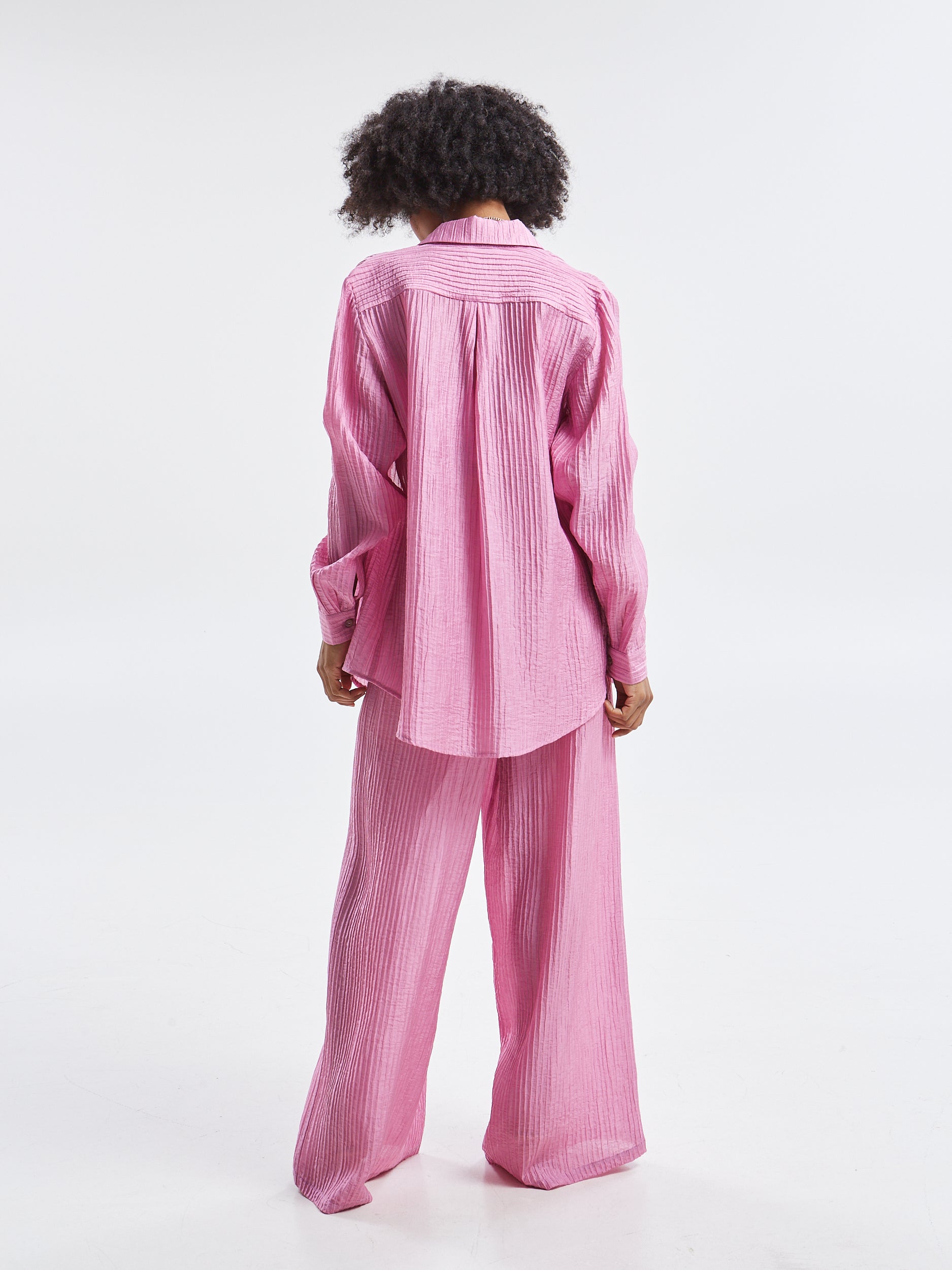 Zelia pleated pink pants