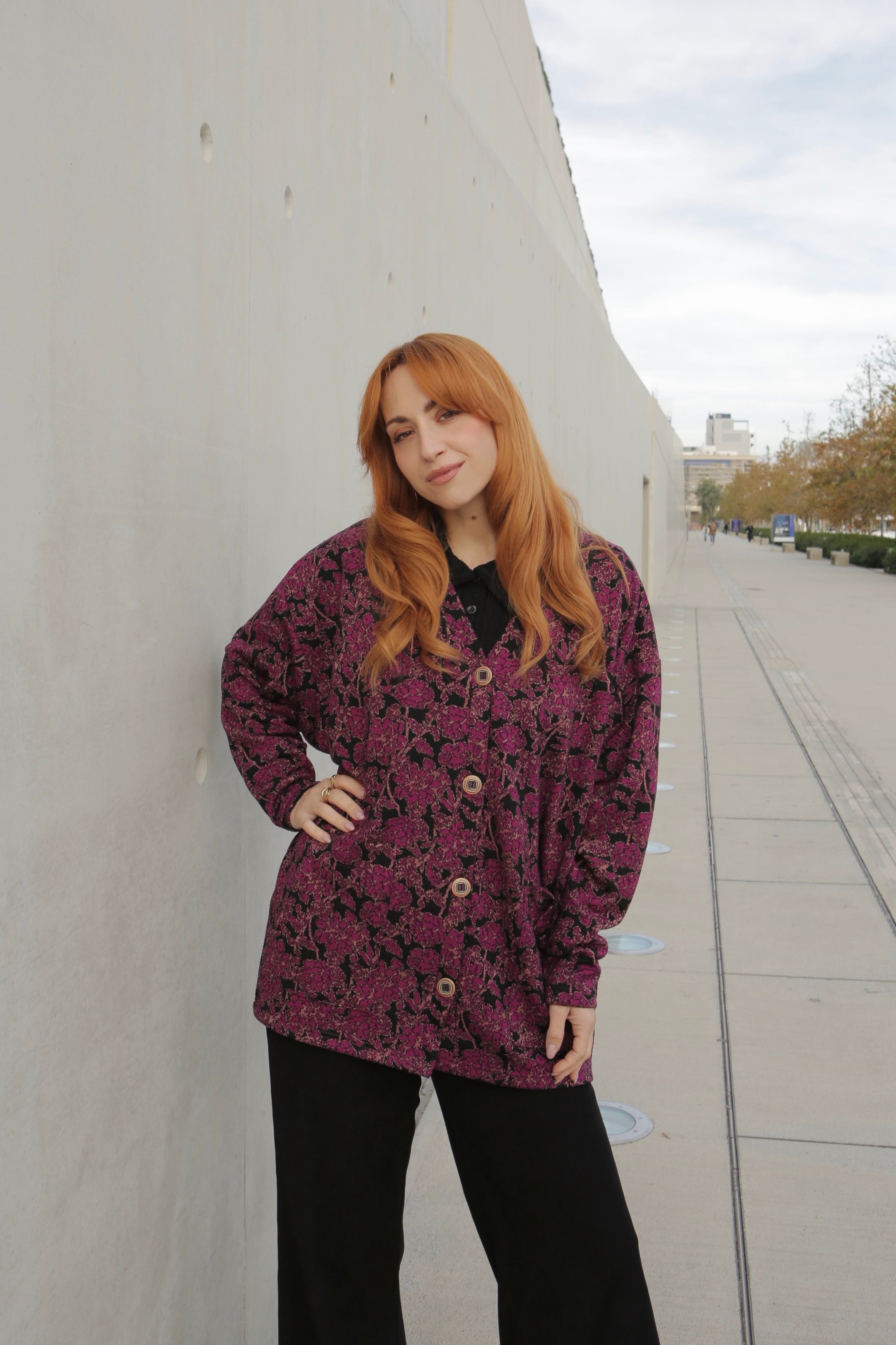 Maeve floral purple cardigan