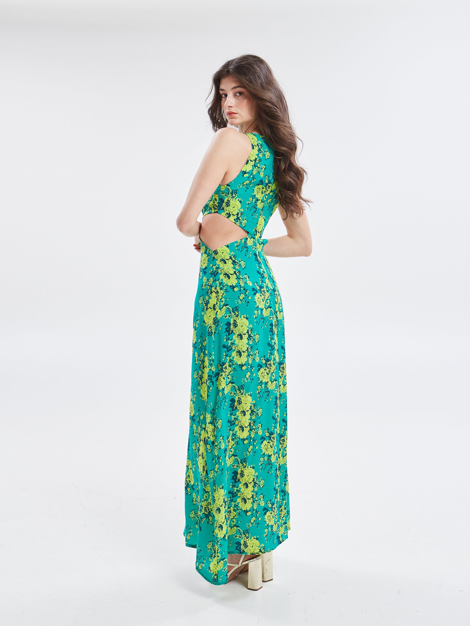 Tahlia cupro floral dress