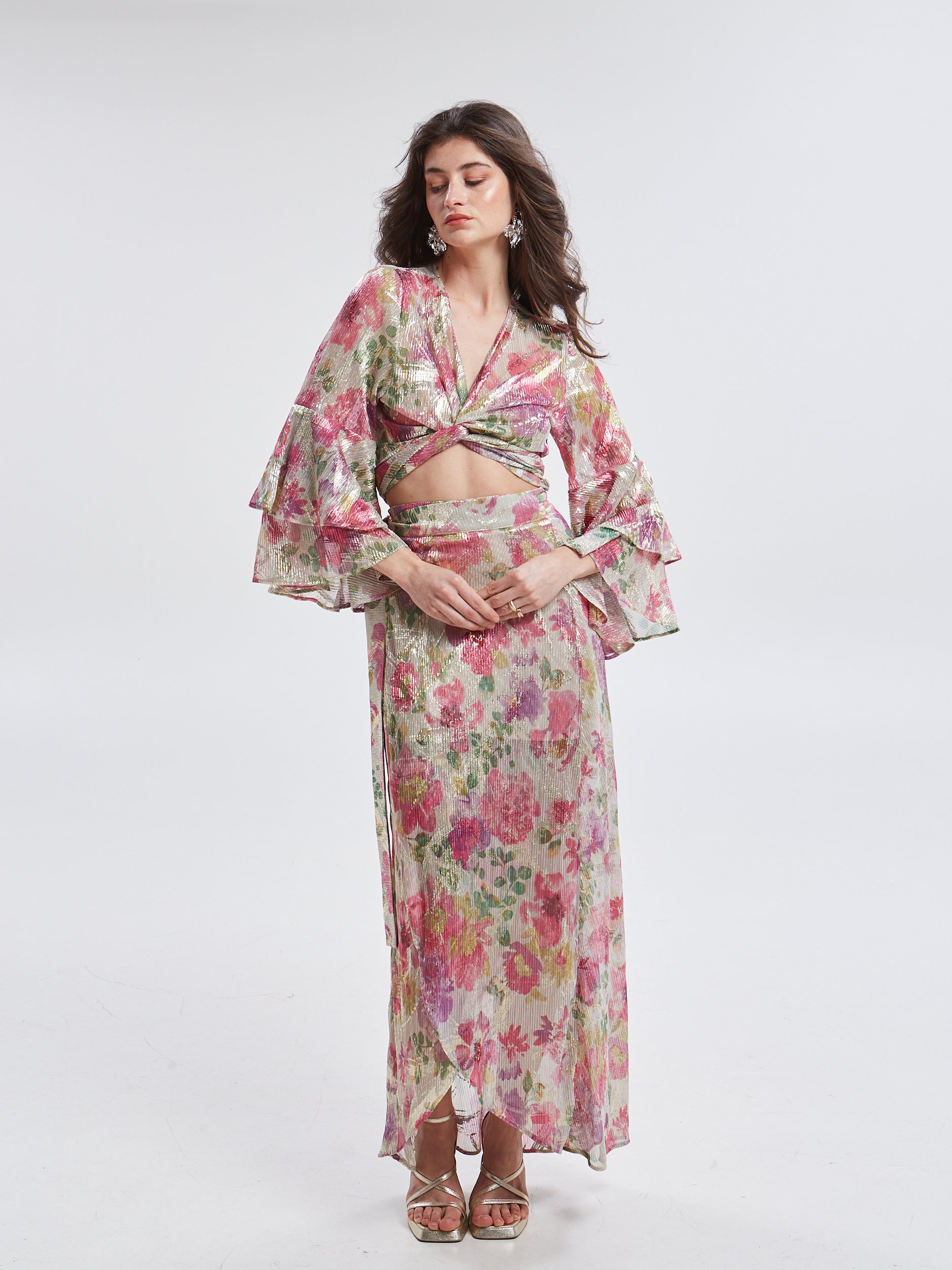 Amaris floral wrap skirt