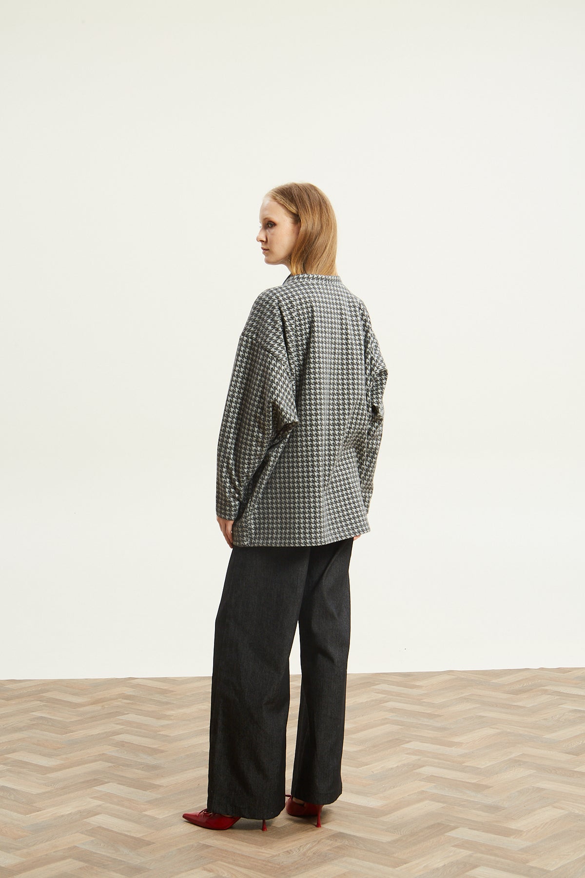 Leslie pied de poule grey cardigan