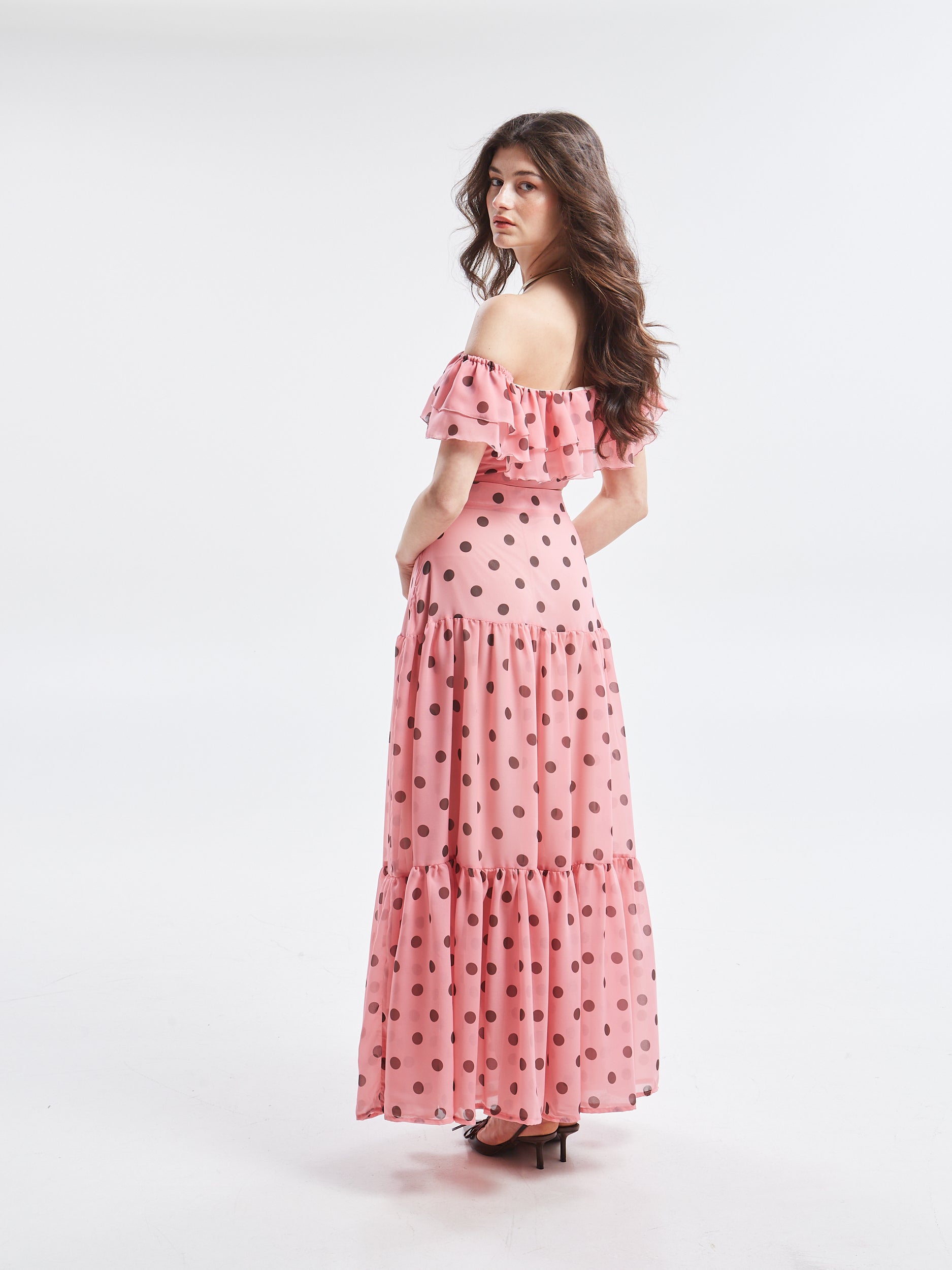 Aelia polka dot ruffle skirt