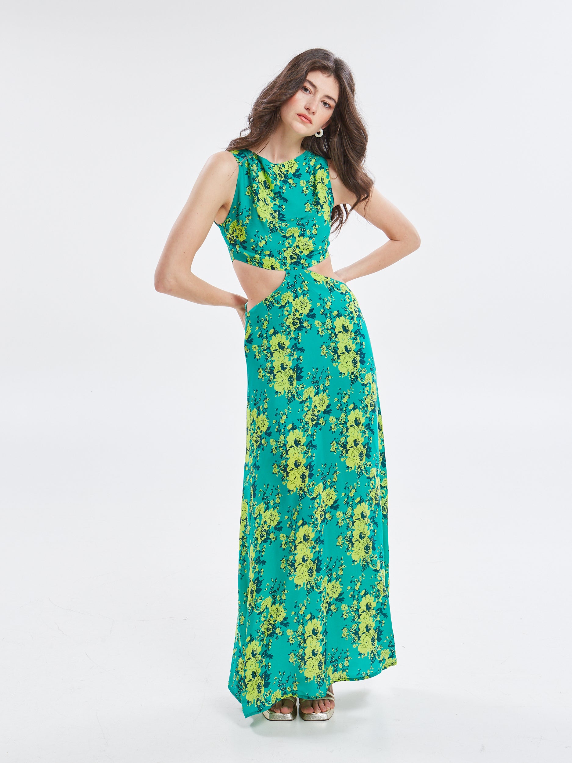 Tahlia cupro floral dress