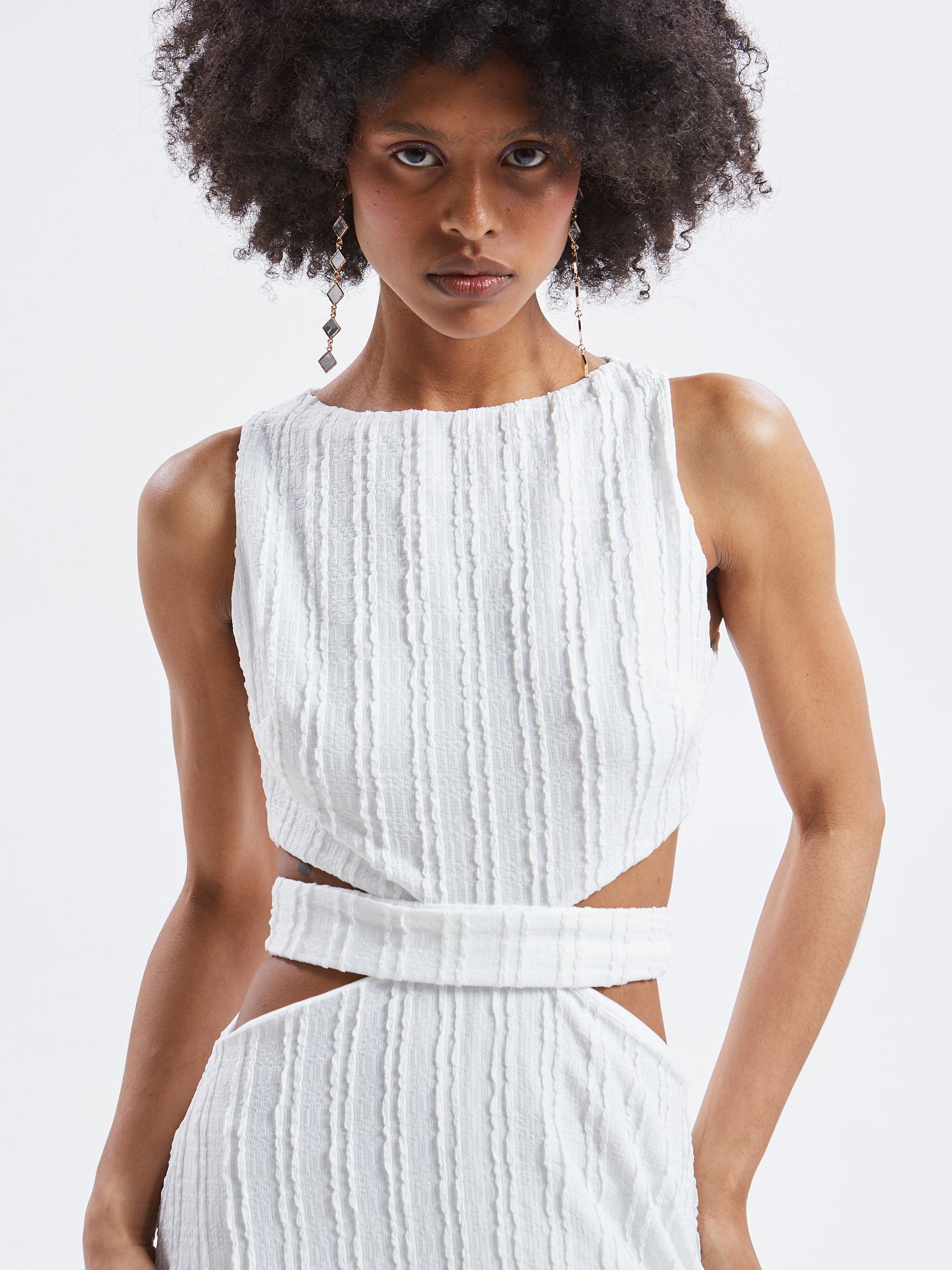 Lucina lace cut out white dress