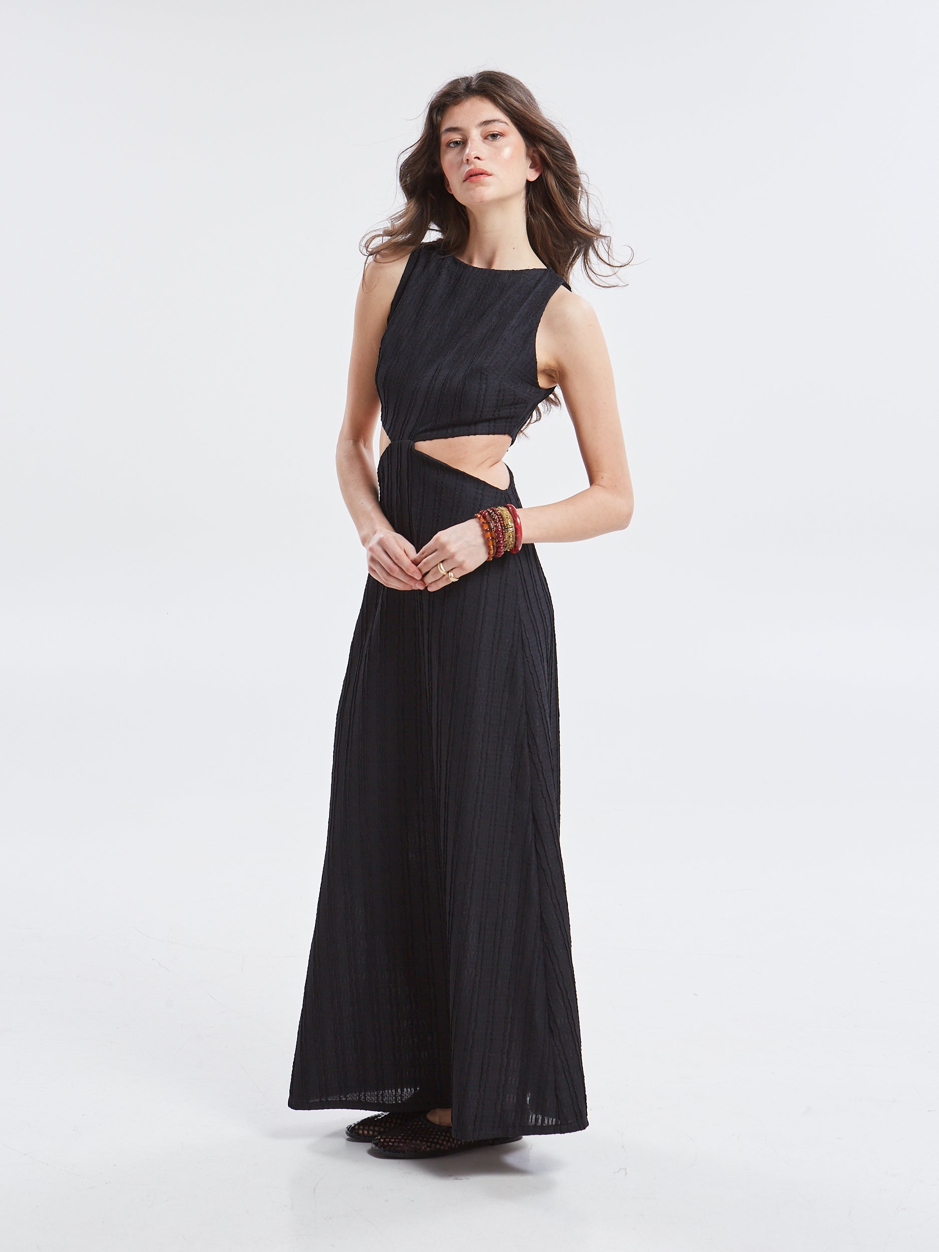 Lucina lace cut out black dress