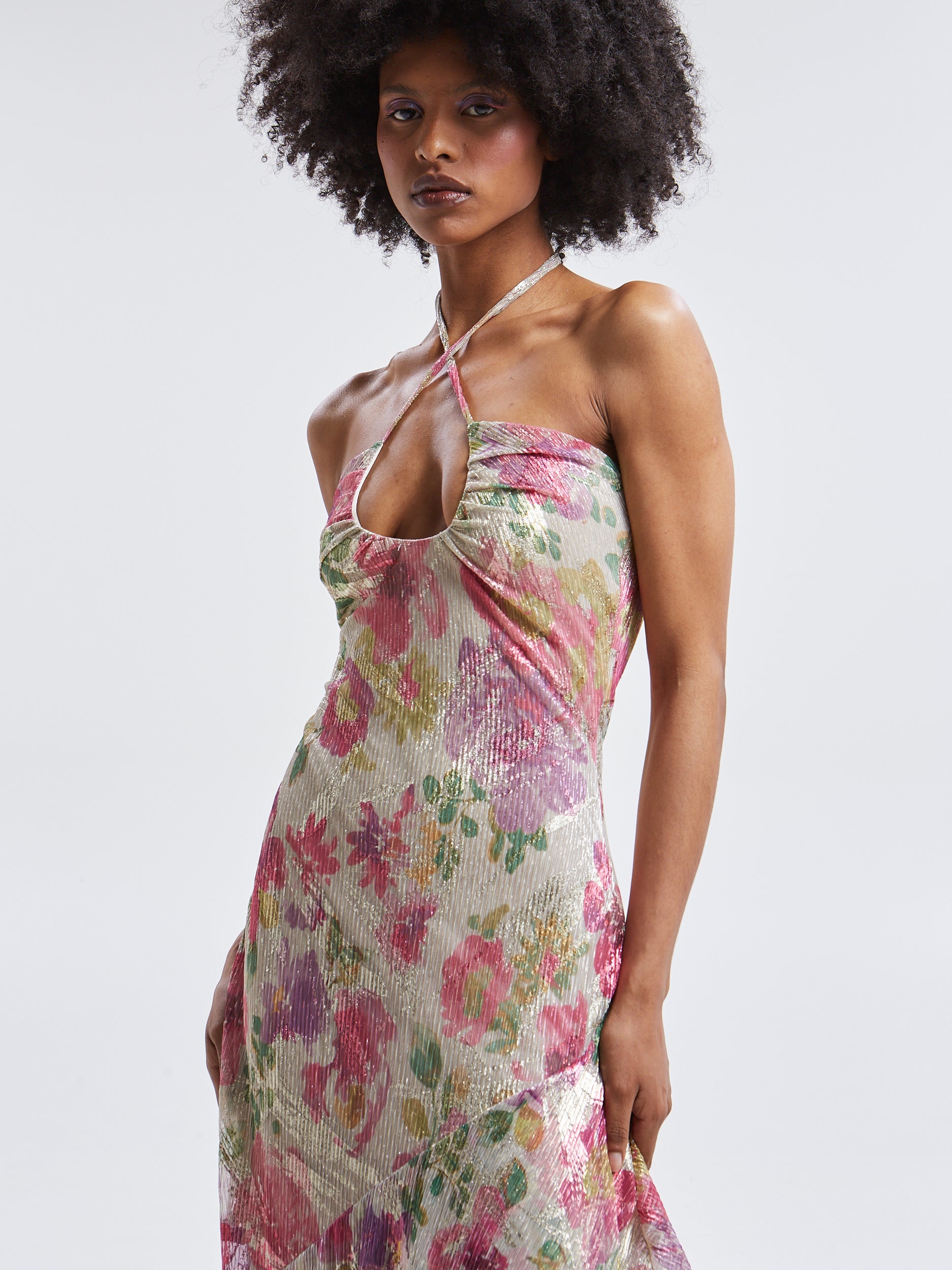 Amaris ruffle floral dress