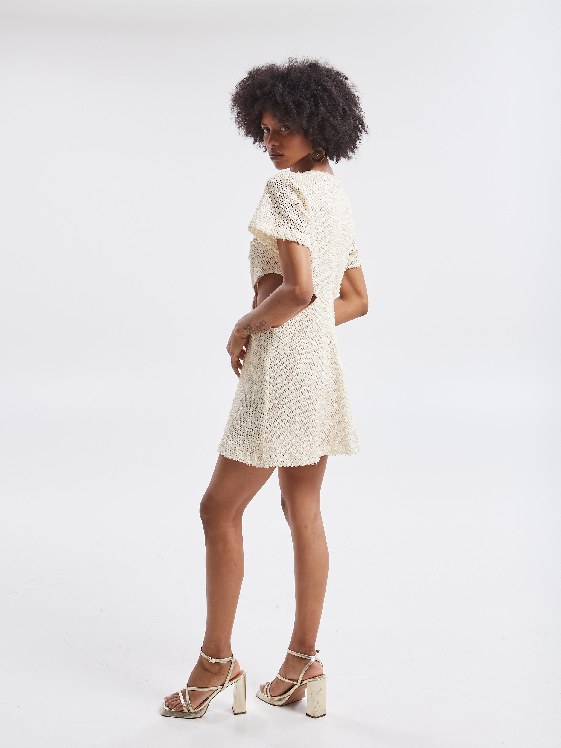 Estelle sequin cut out dress