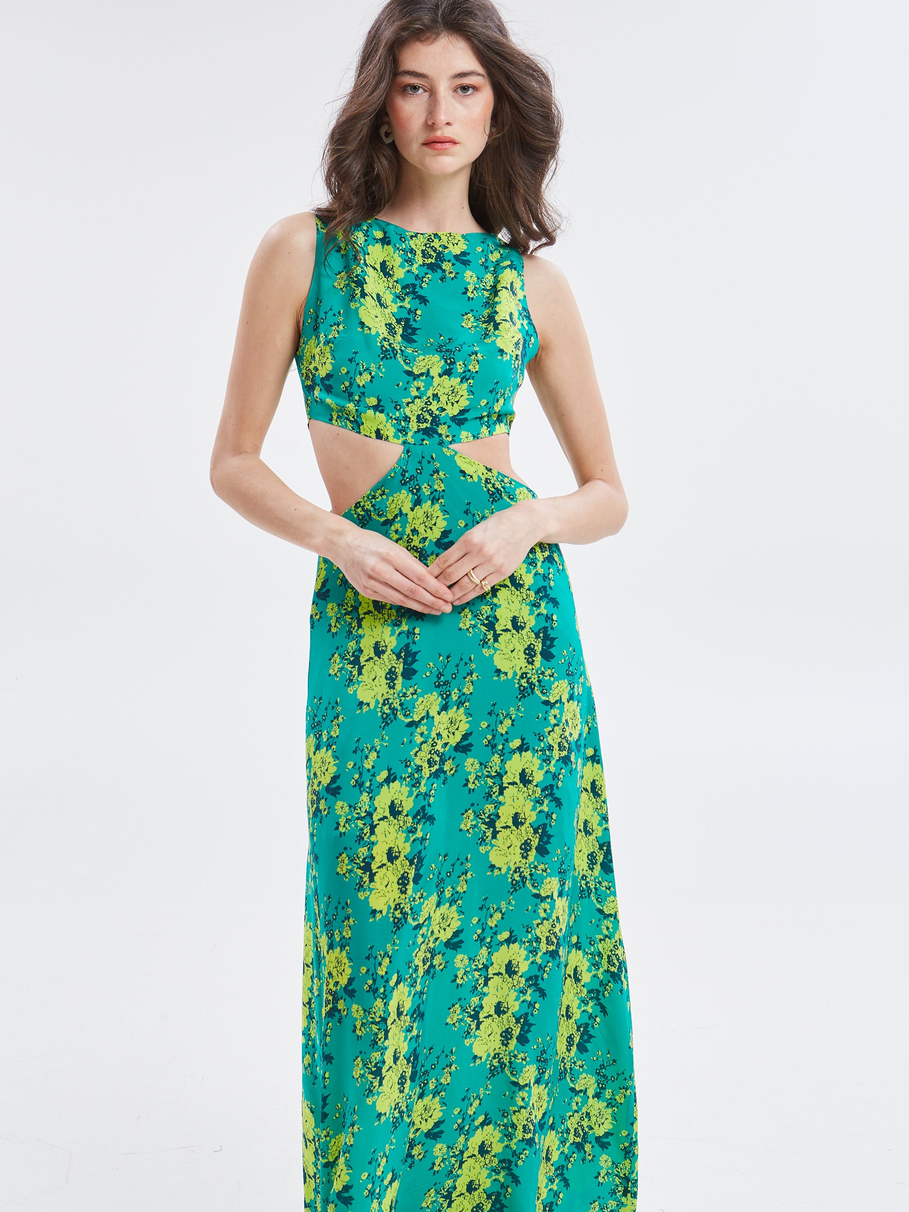 Tahlia cupro floral dress