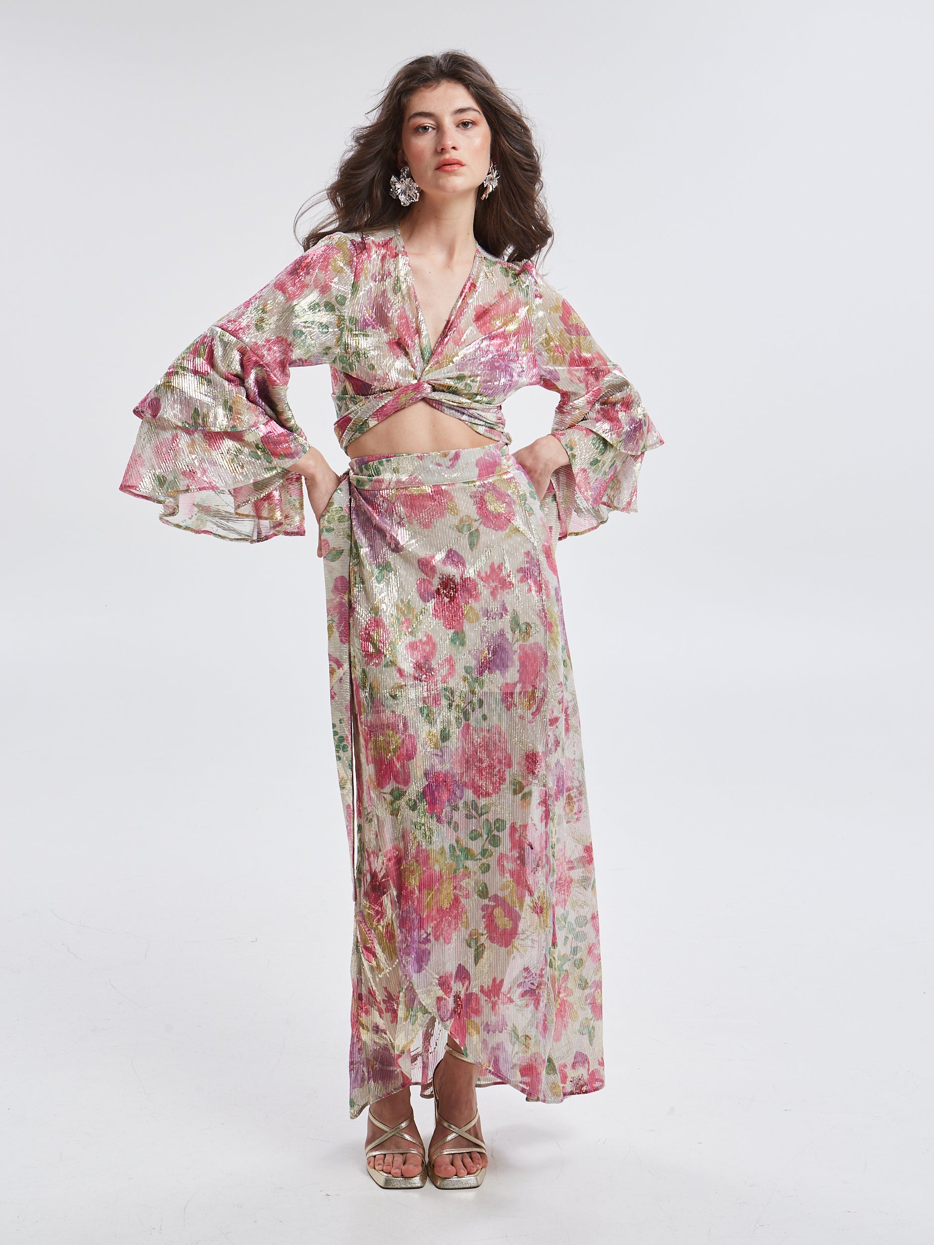 Amaris floral wrap skirt