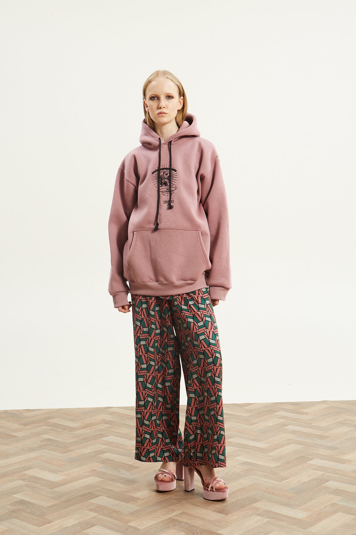 Ananke goddess dusty pink hoodie