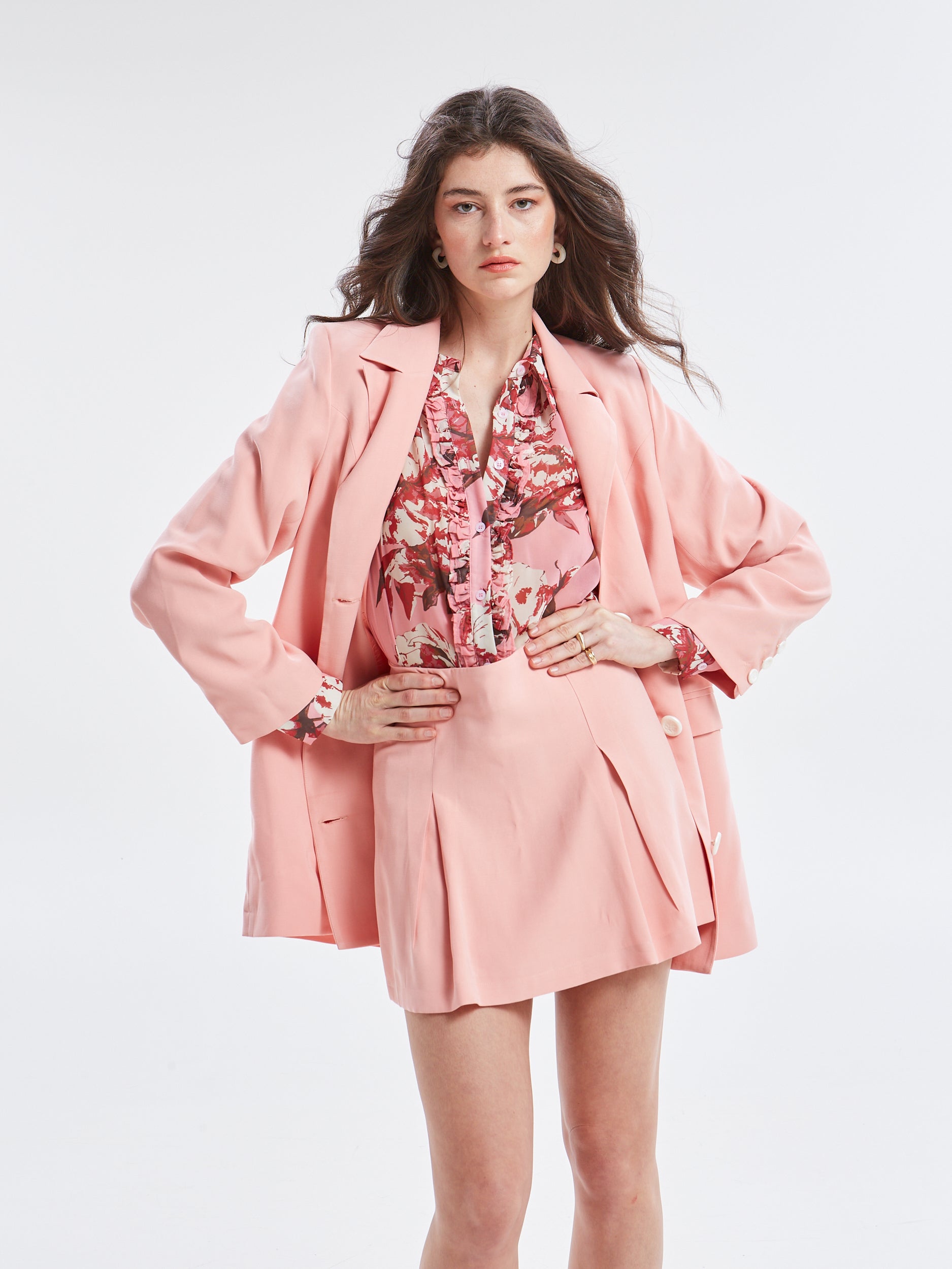 Oriane floral ruffle shirt