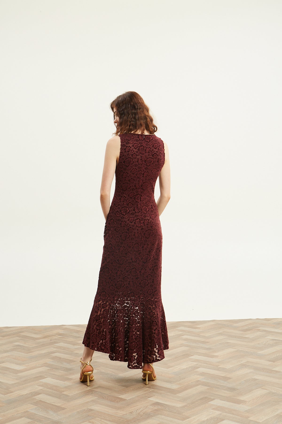 Davina lace bordeaux dress