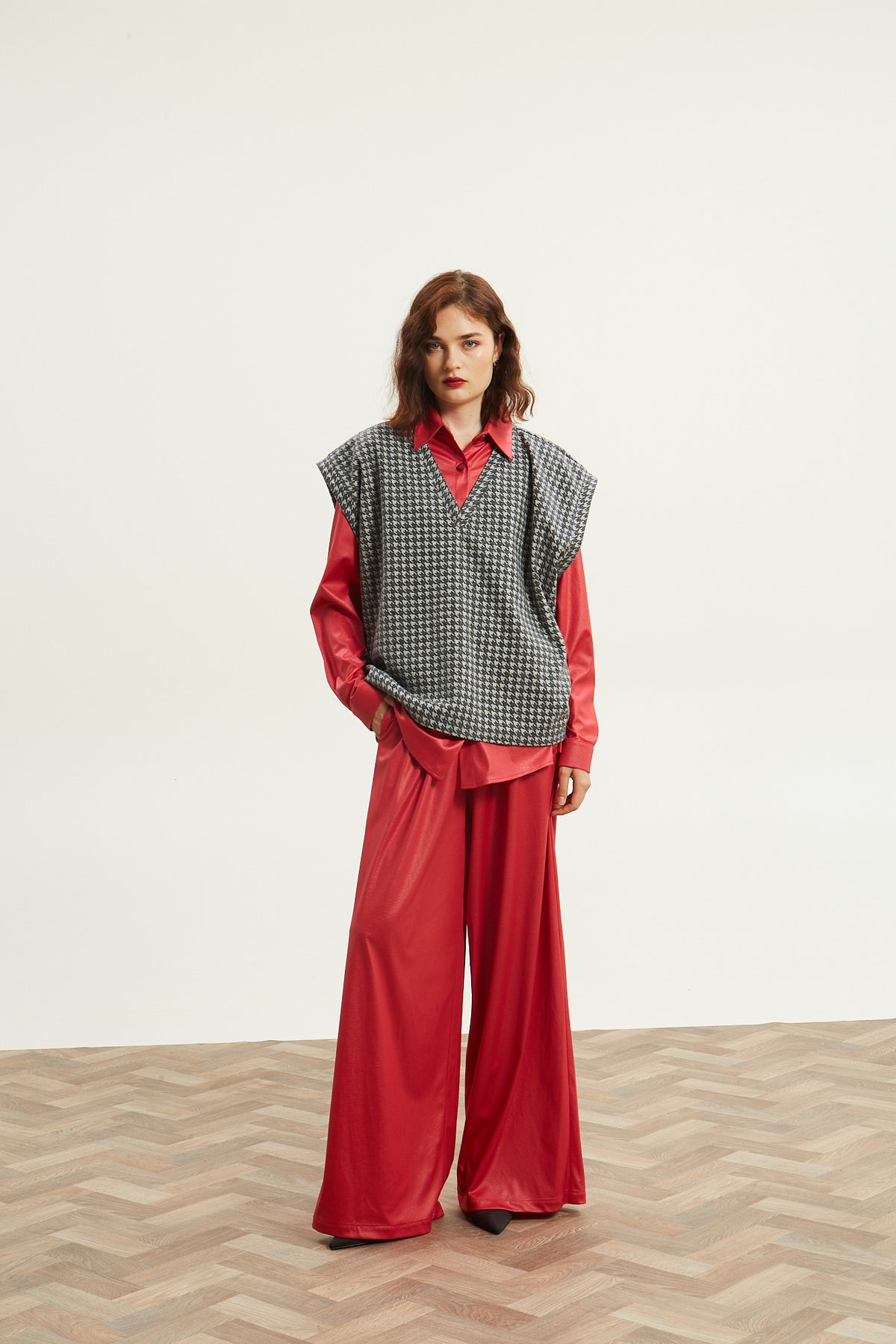 Leslie pied de poule grey vest