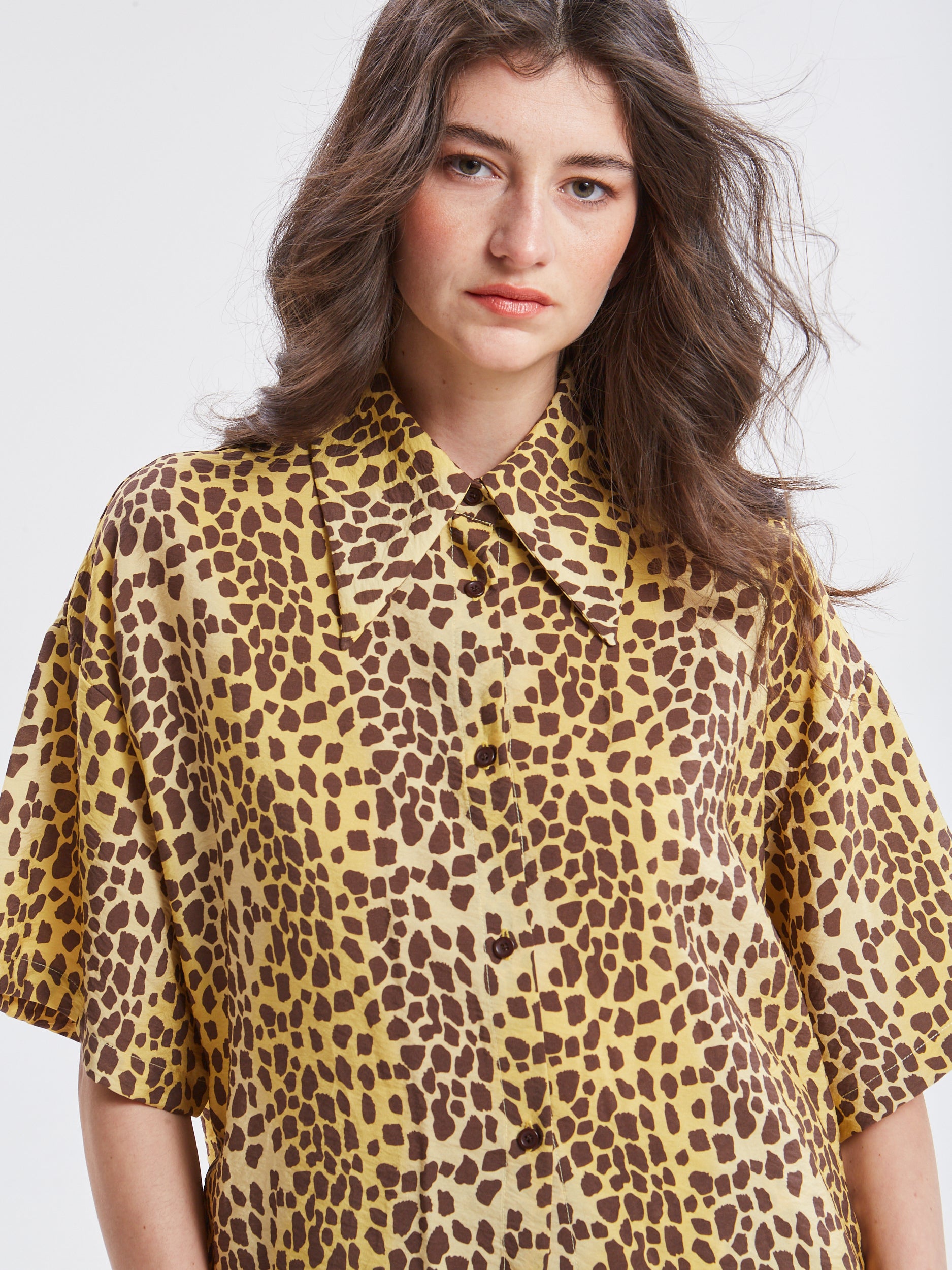 Leslie rayon leopard shirt