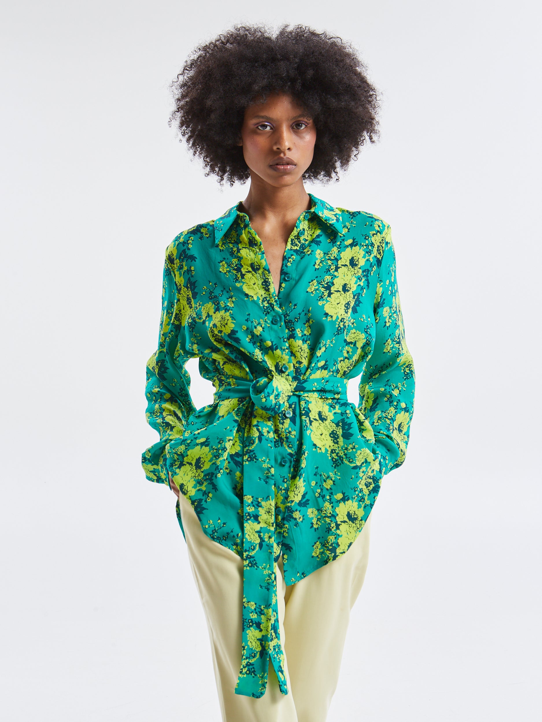 Tahlia cupro floral shirt