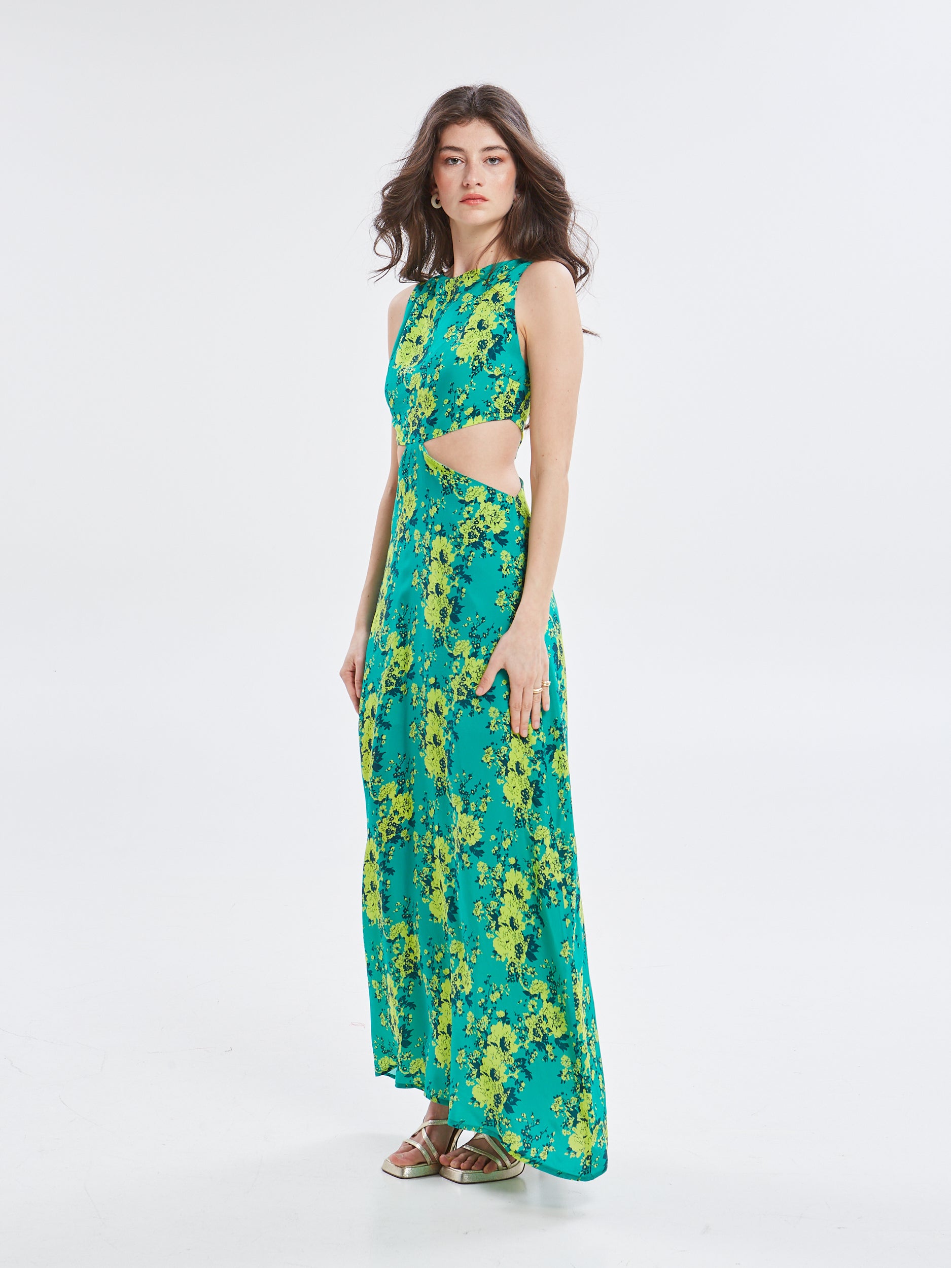 Tahlia cupro floral dress