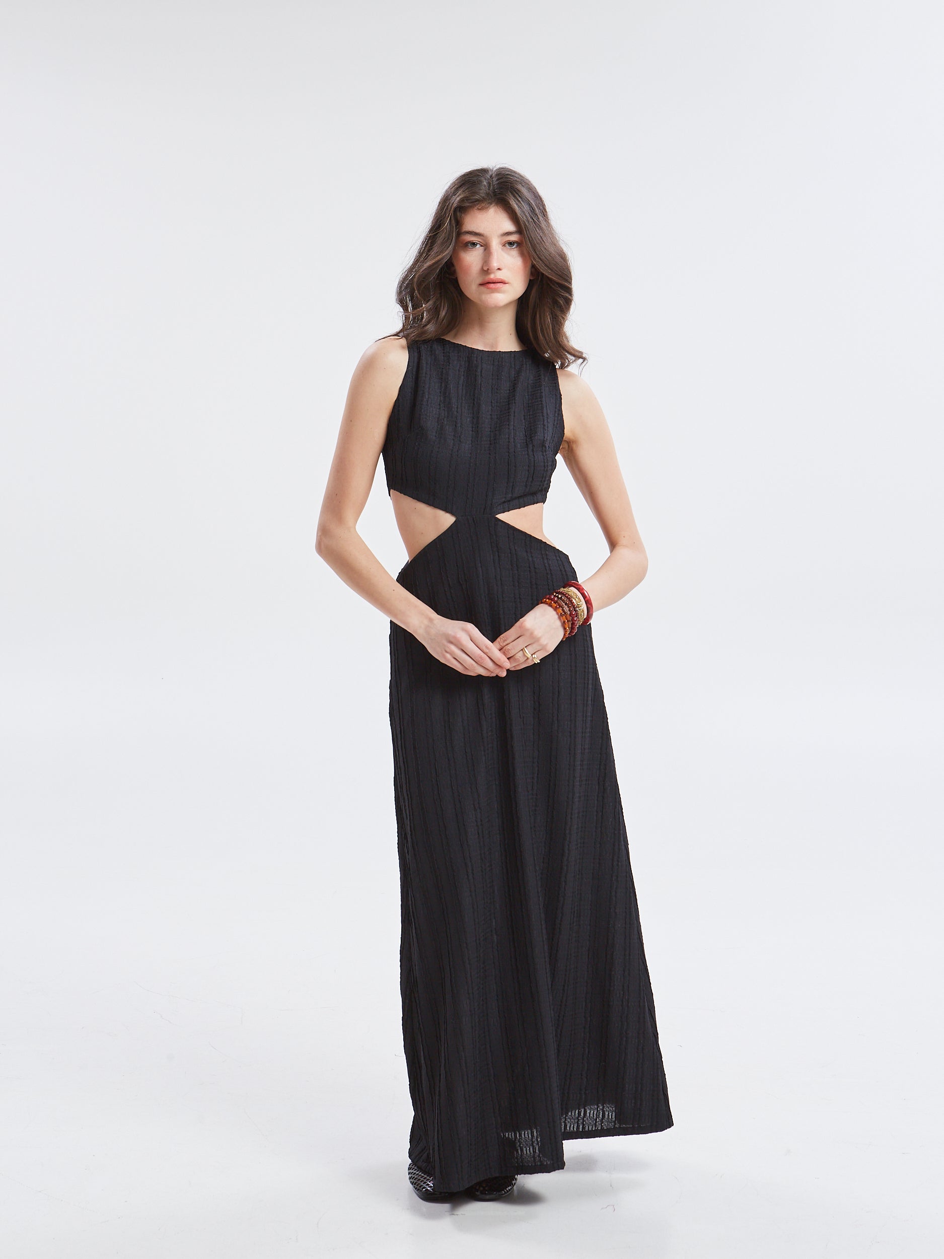 Lucina lace cut out black dress