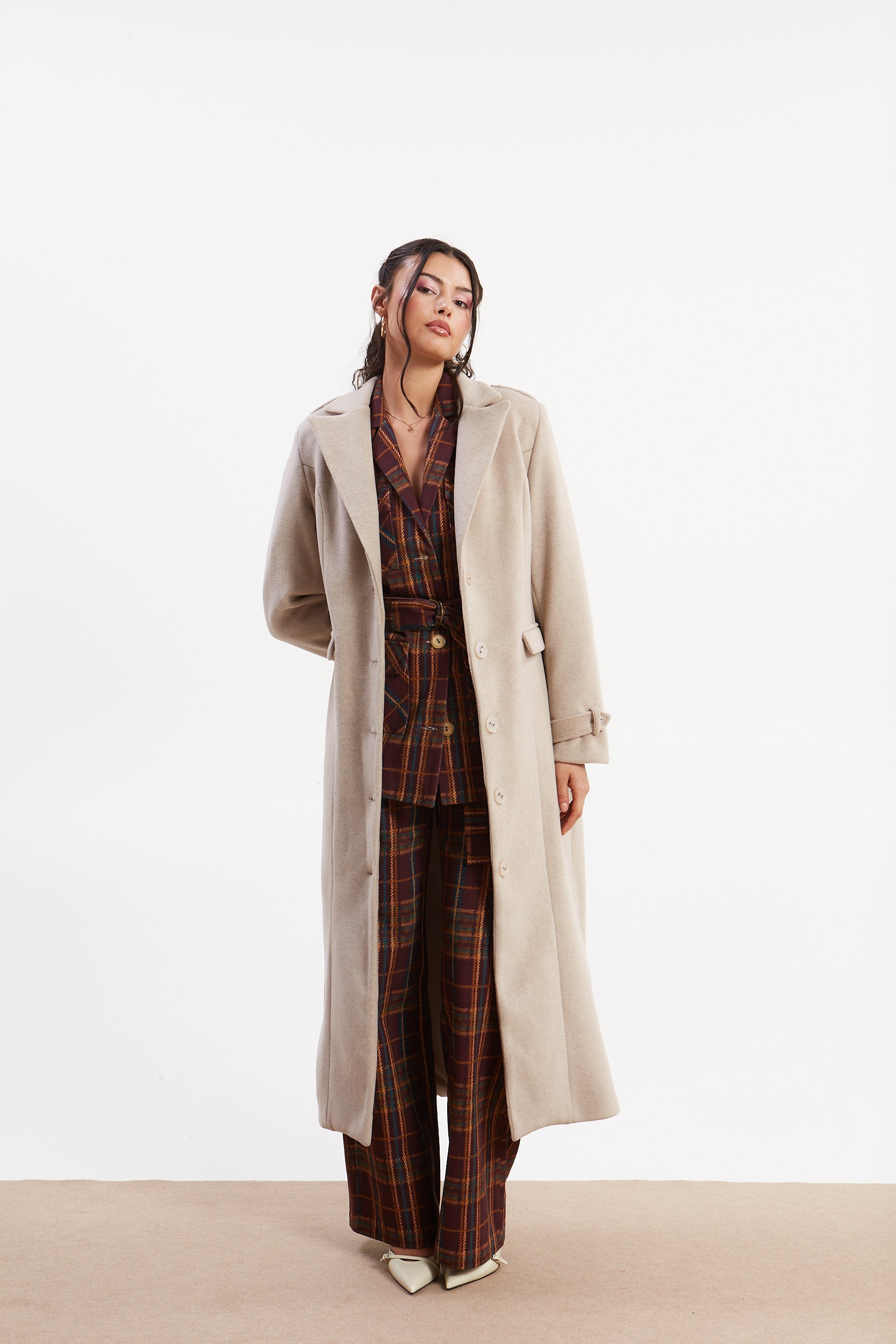 Rosa beige long coat