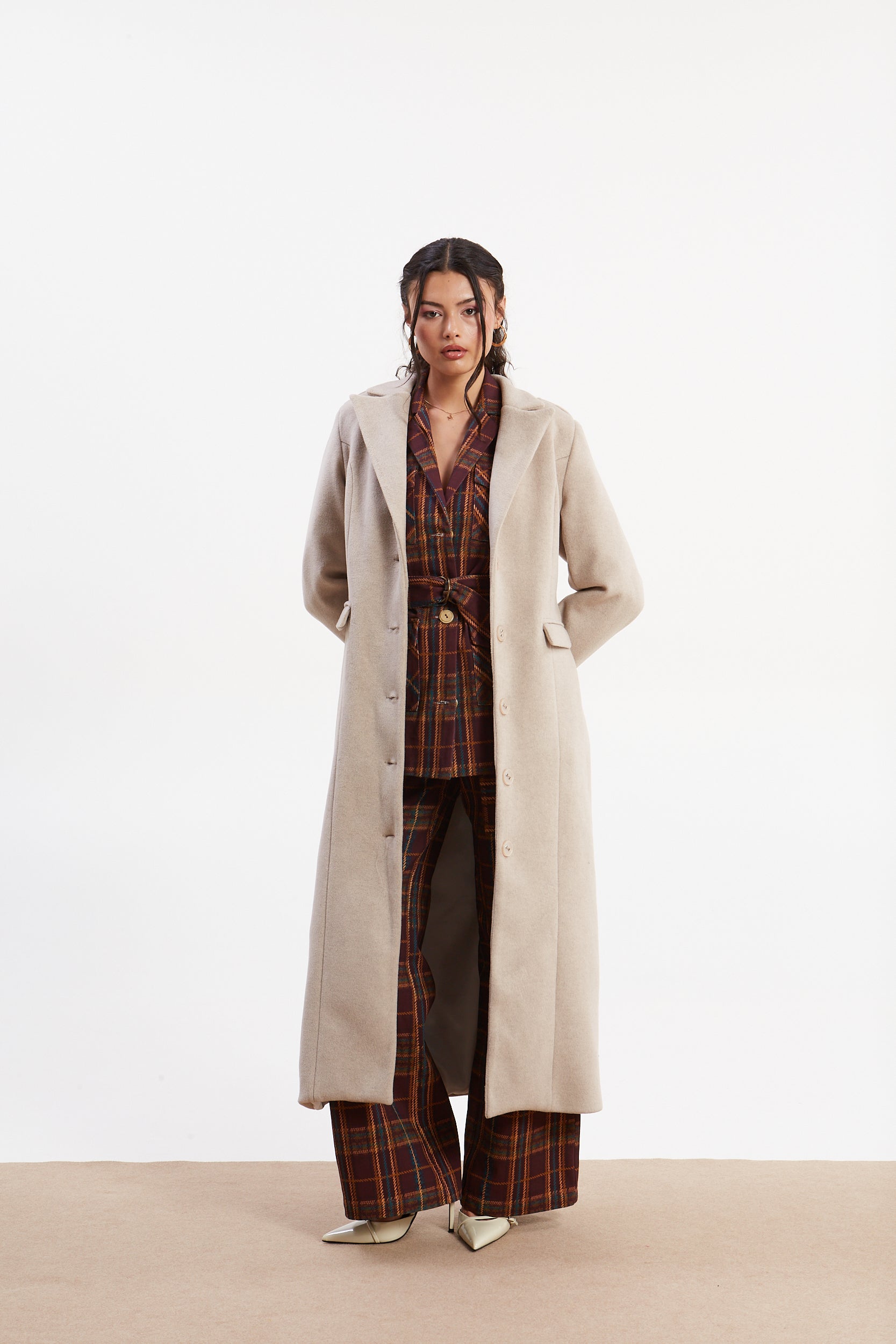 Rosa beige long coat