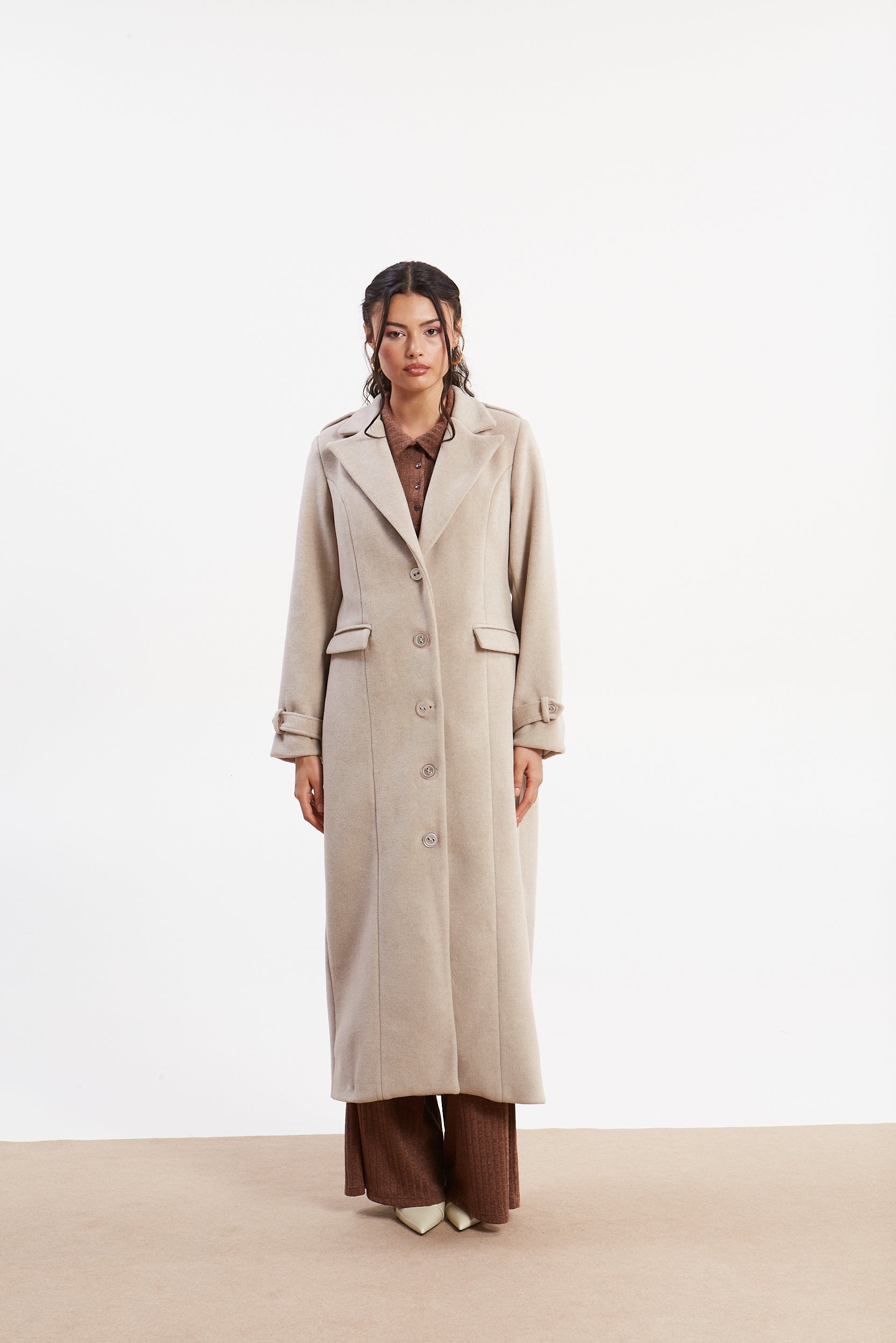 Rosa beige long coat