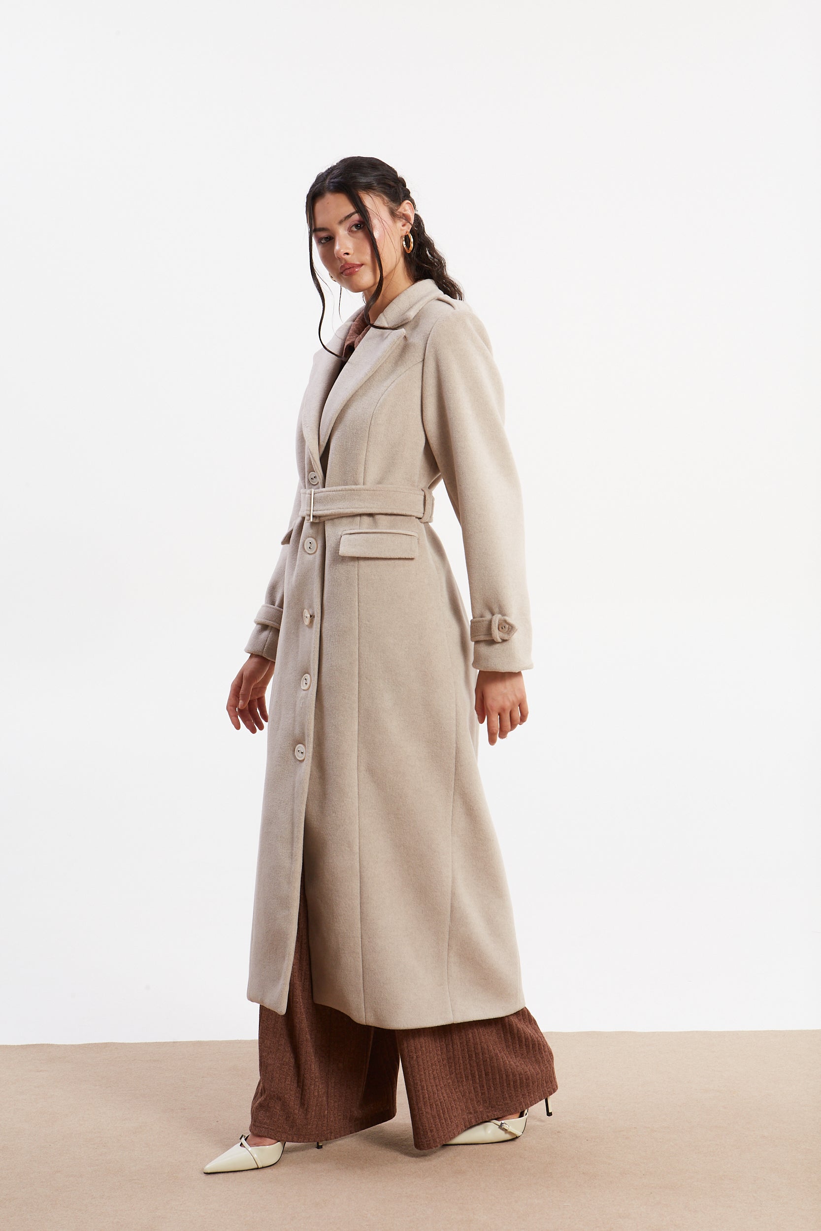 Rosa beige long coat