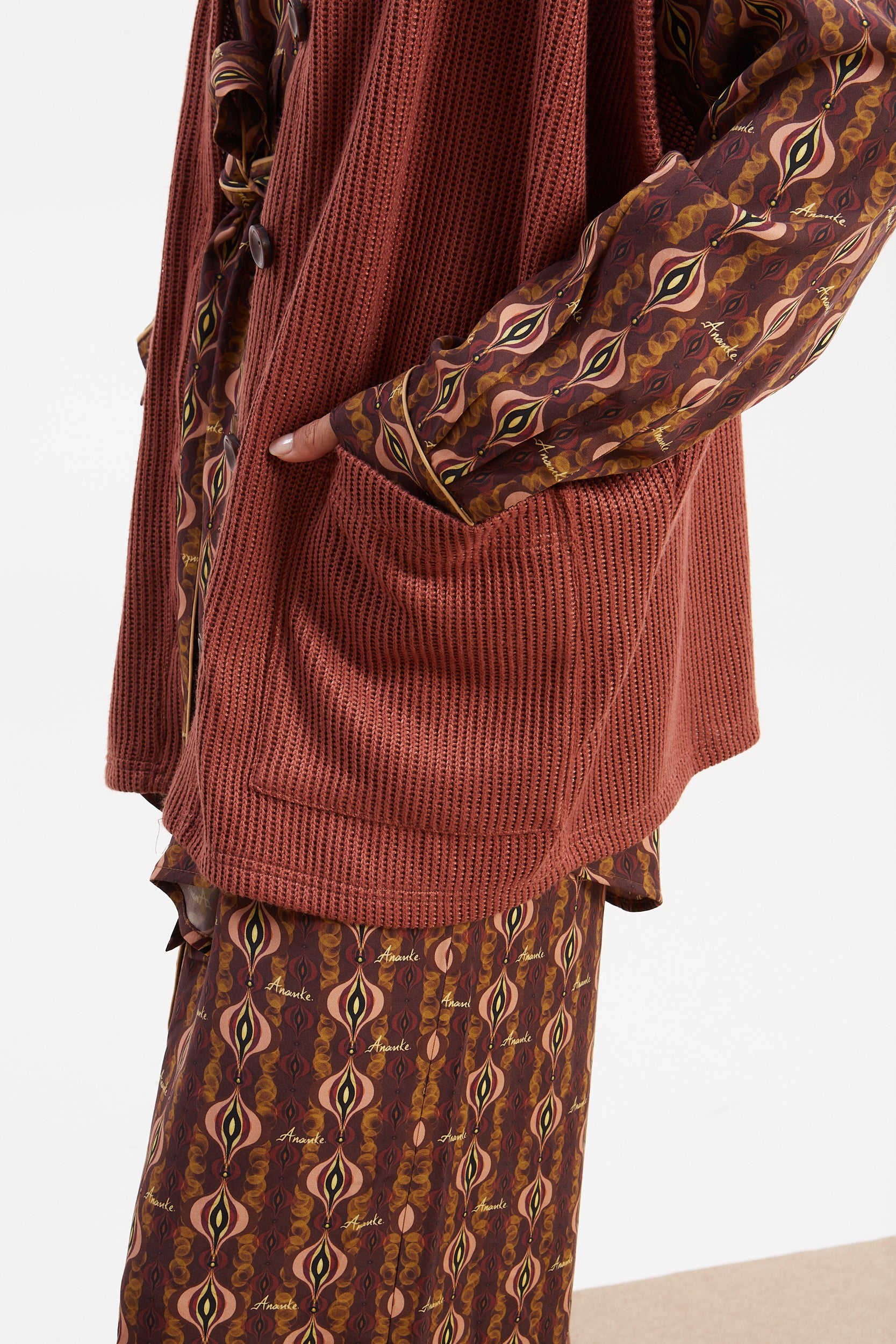 Dorothy knitted dusty pink vest