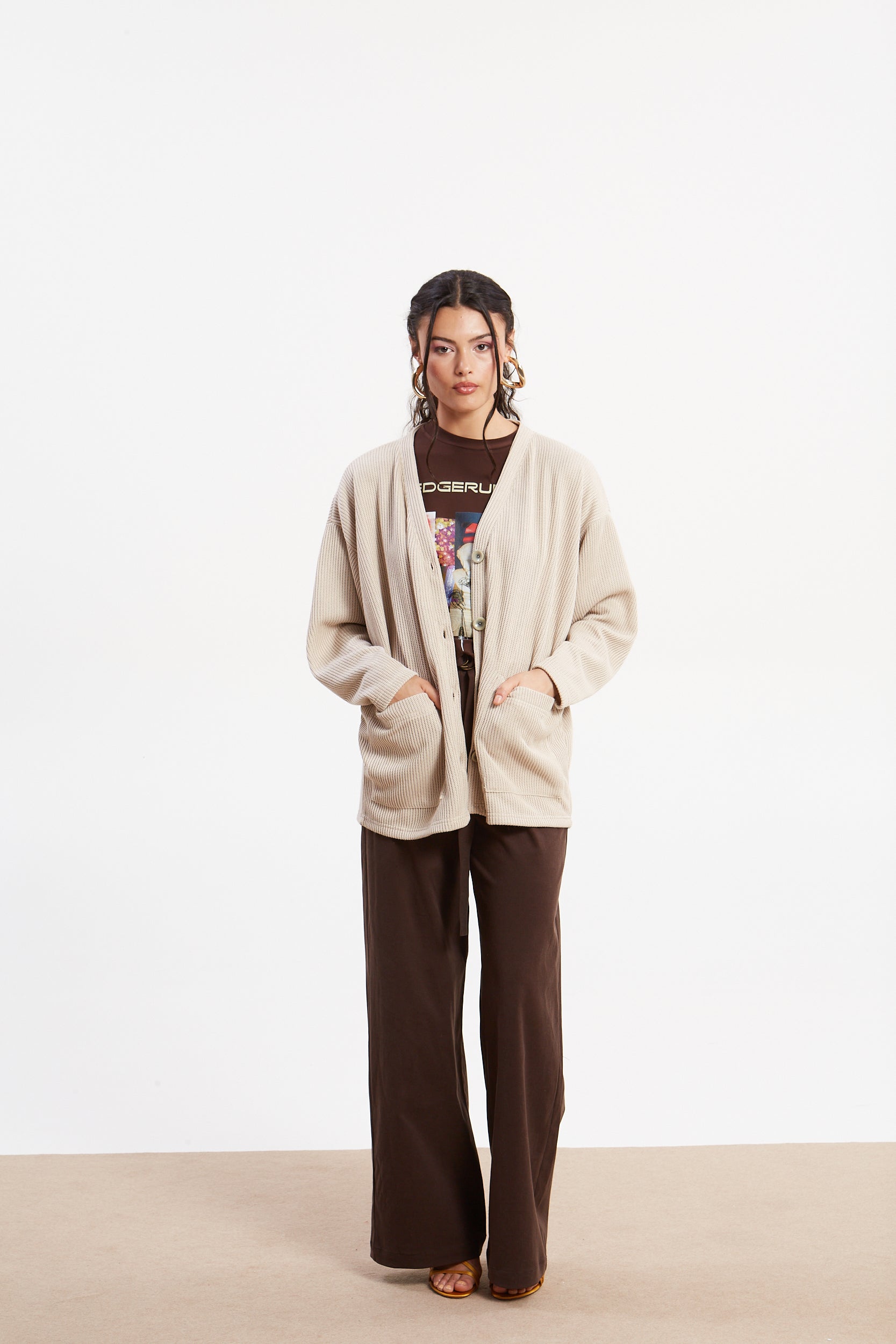 Dorothy knitted ecru cardigan