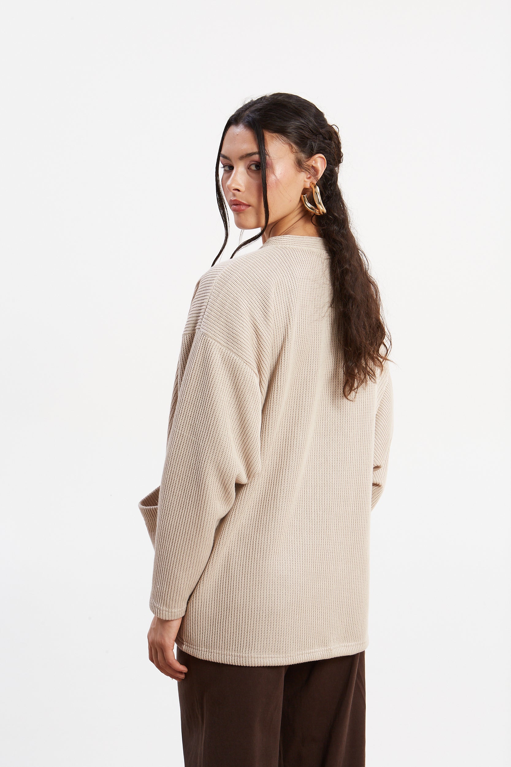 Dorothy knitted ecru cardigan