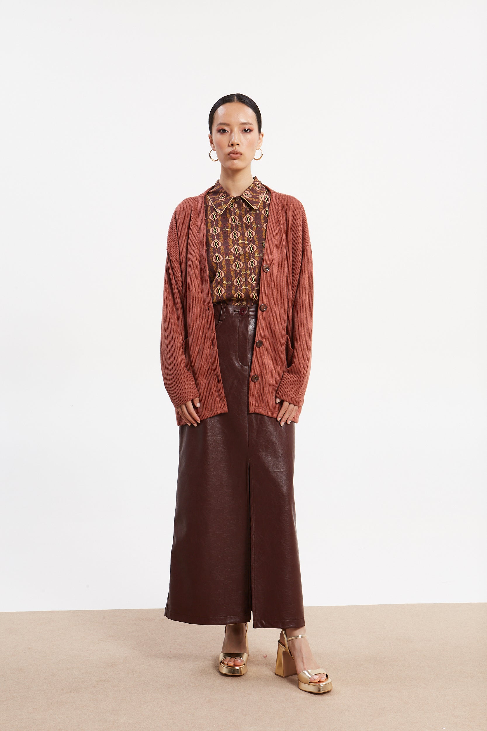 Dorothy knitted dusty pink cardigan