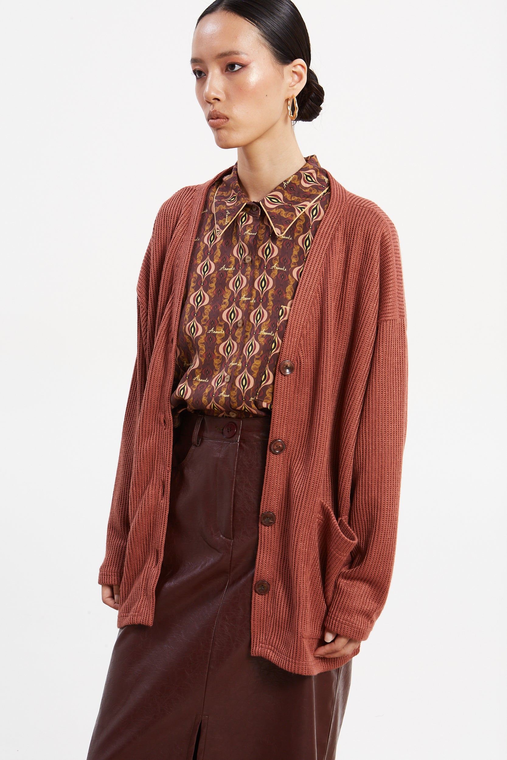 Dorothy knitted dusty pink cardigan