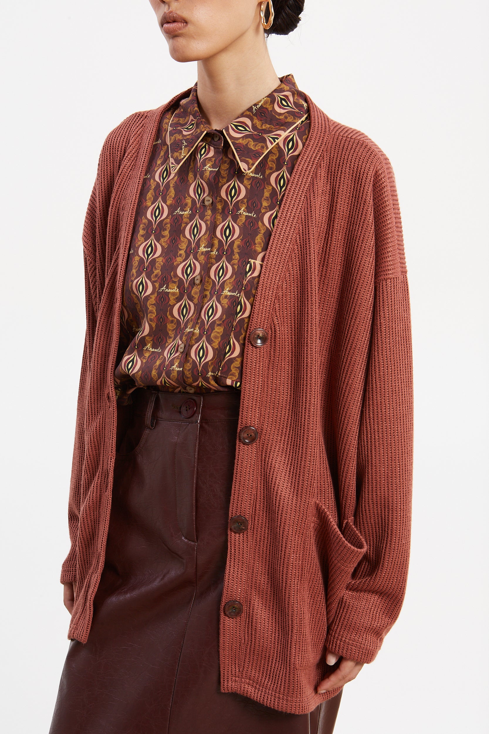 Dorothy knitted dusty pink cardigan