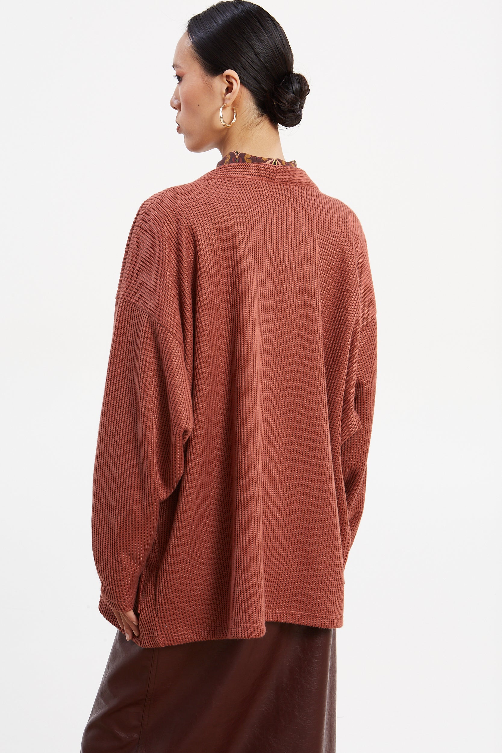 Dorothy knitted dusty pink cardigan