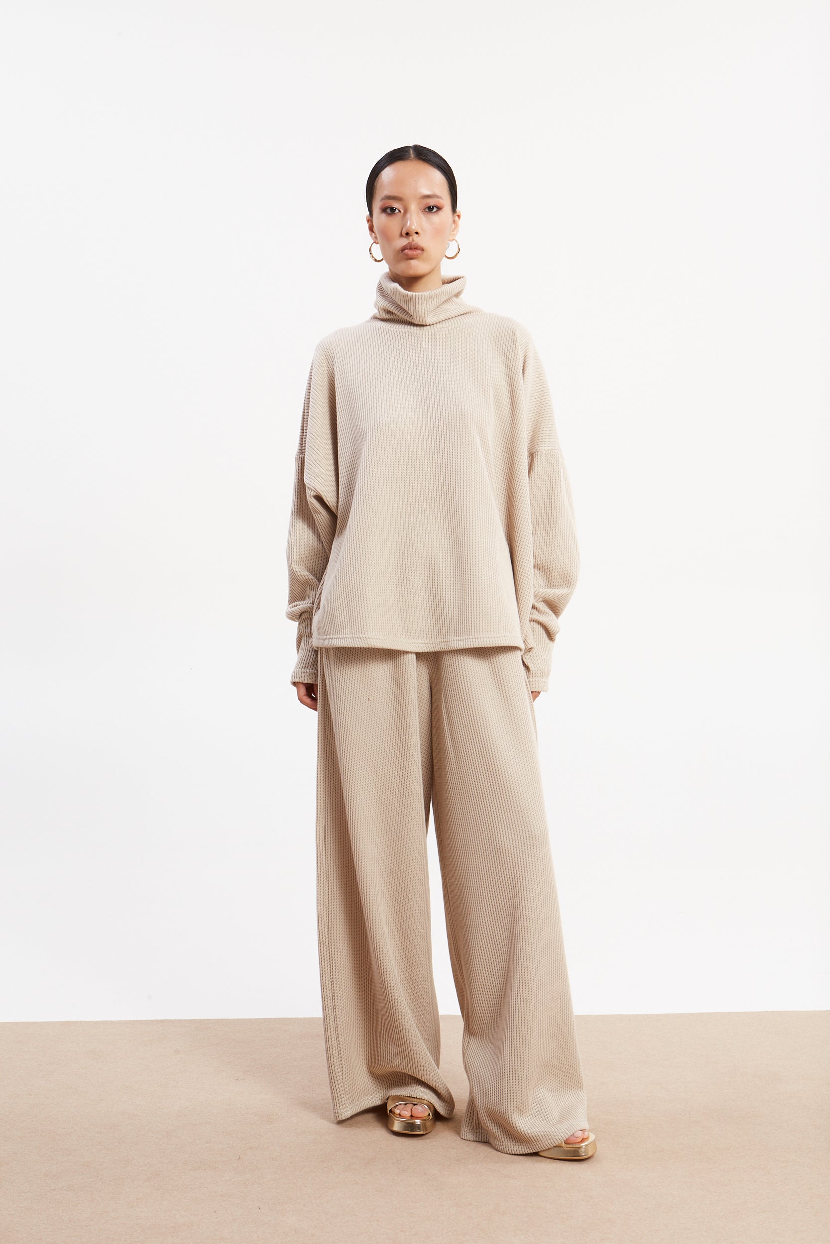 Dorothy knitted ecru pants