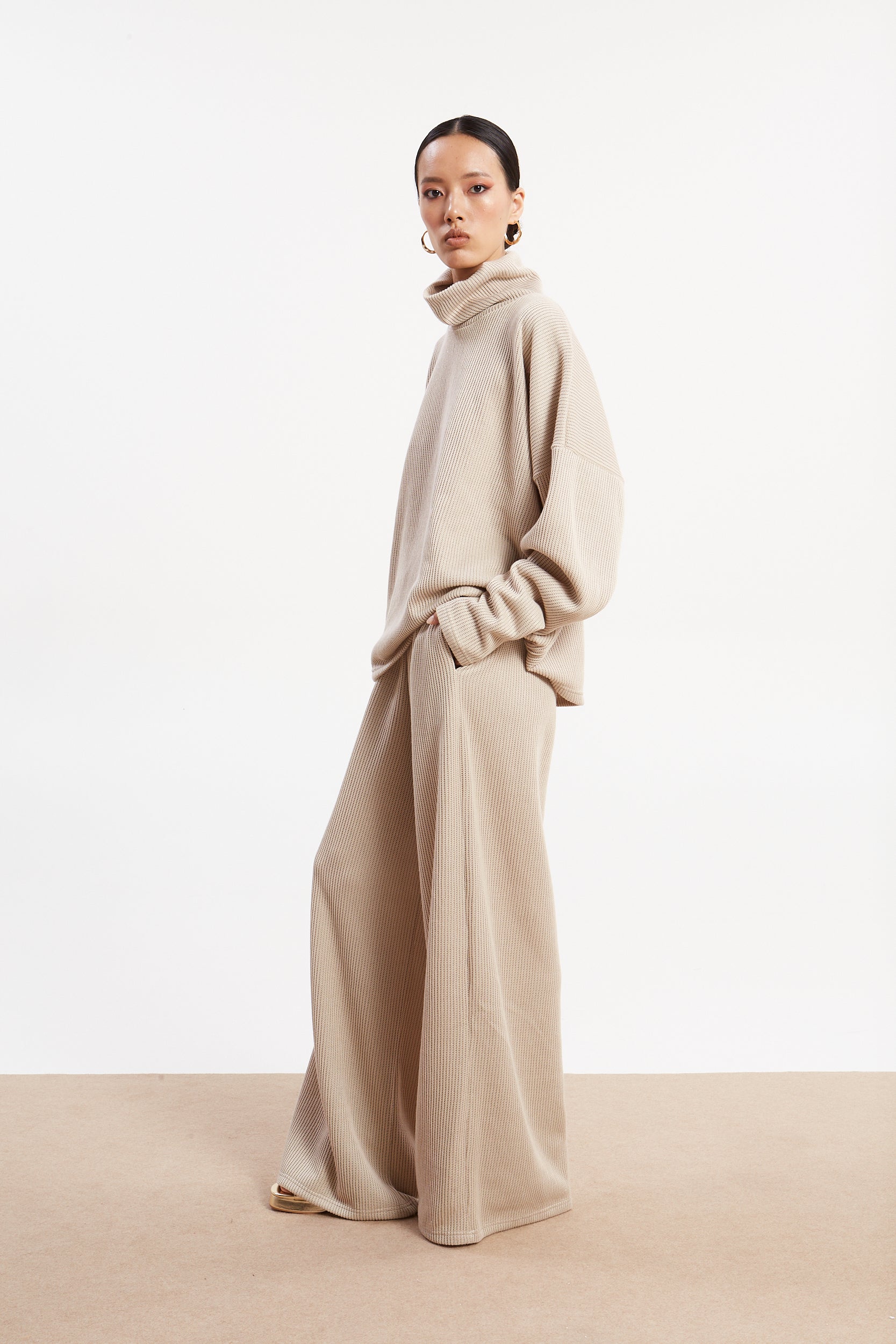 Dorothy knitted ecru pants