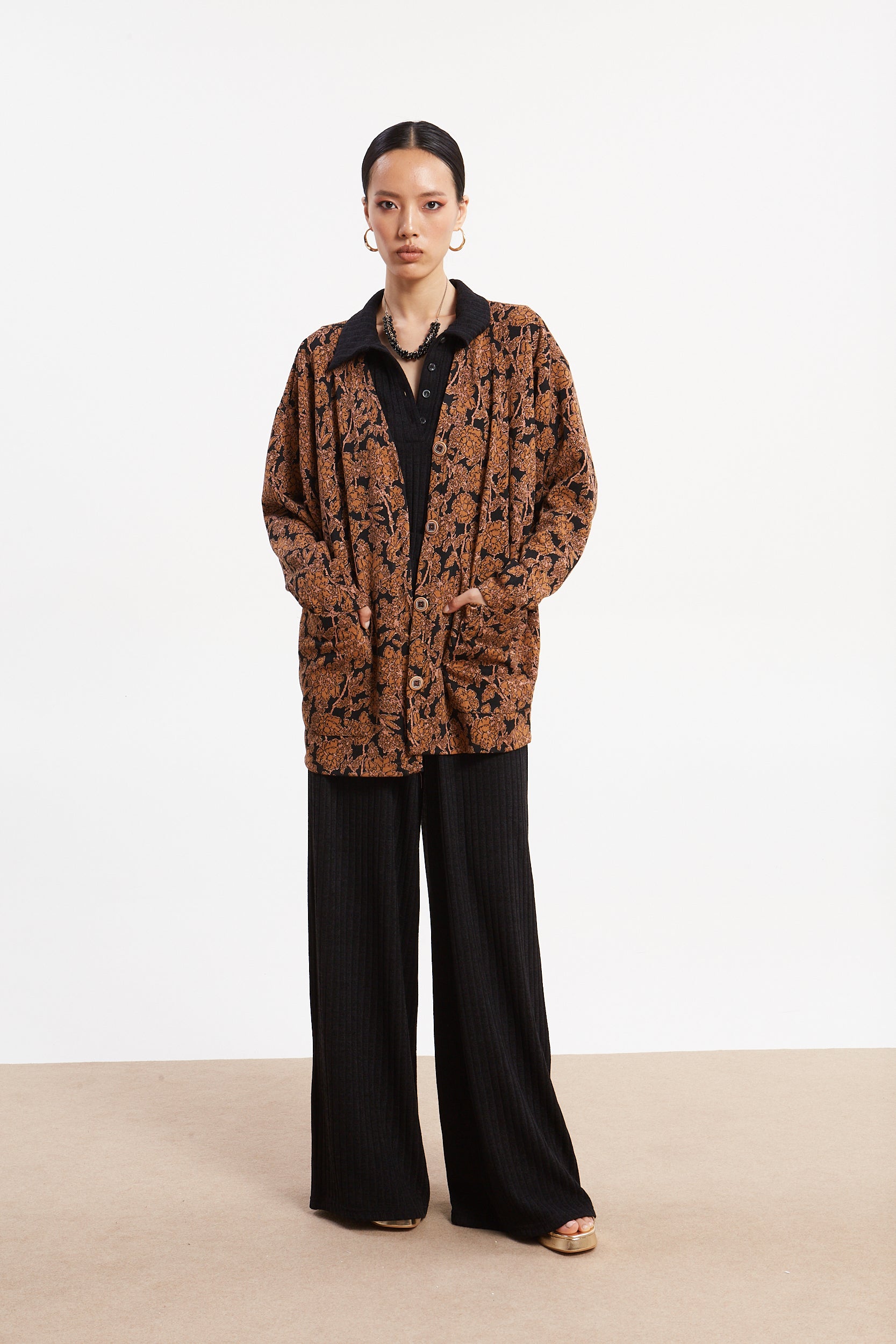 Maeve floral brown cardigan