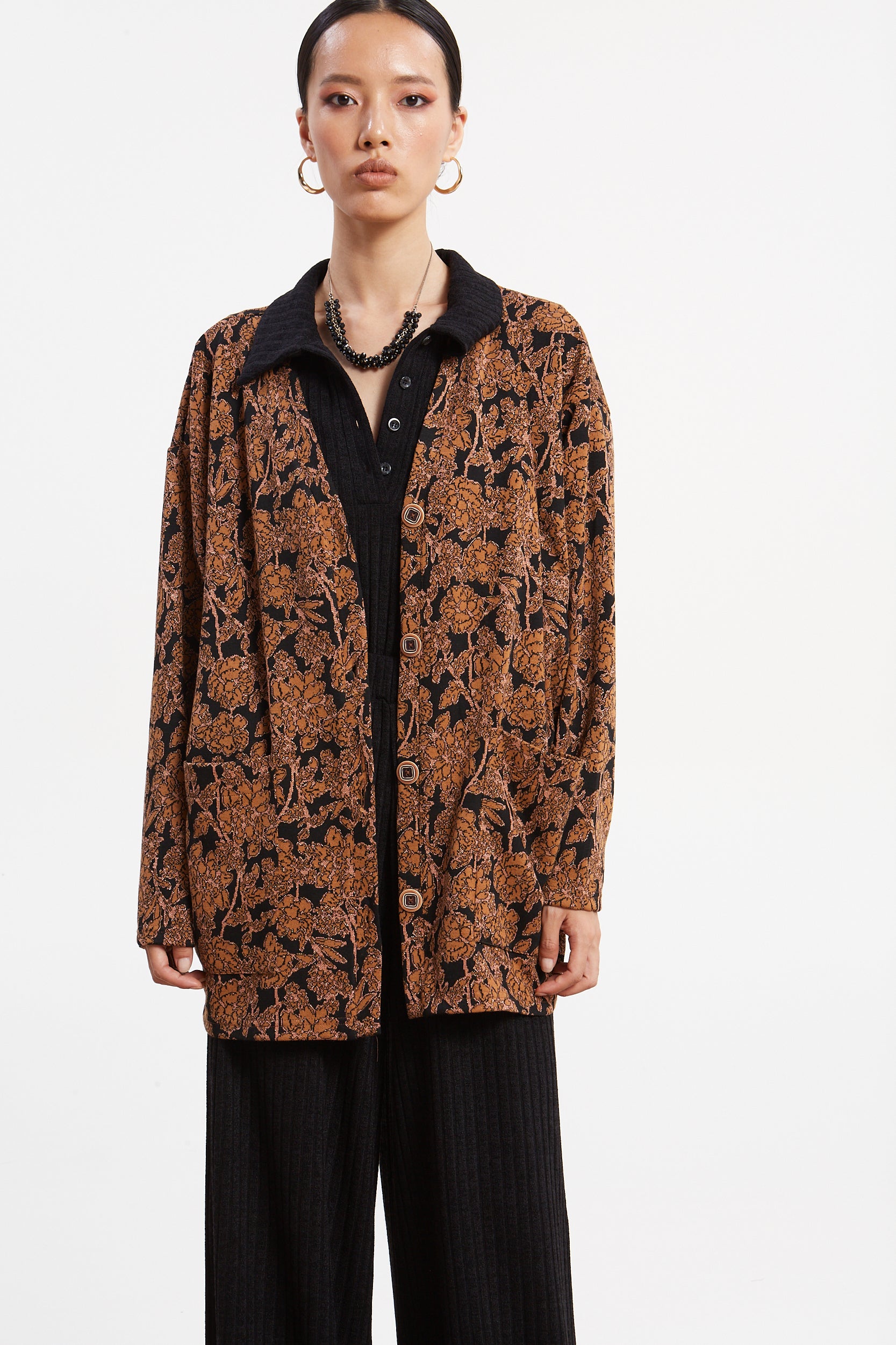 Maeve floral brown cardigan